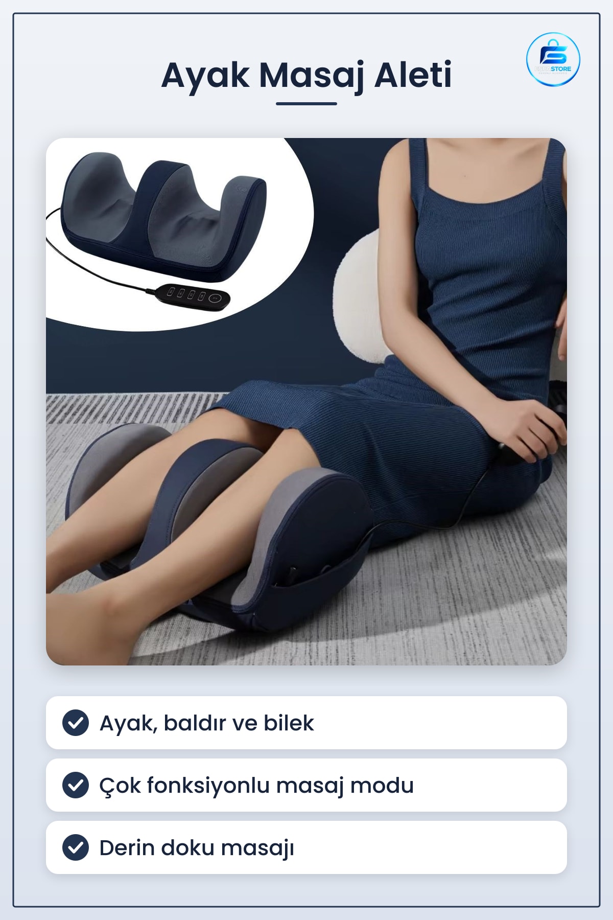Ayak Baldır ve Bilek Kumandalı Masaj Aleti Rahatlatıcı Ergonomik Derin Doku Etkili Hediyelik