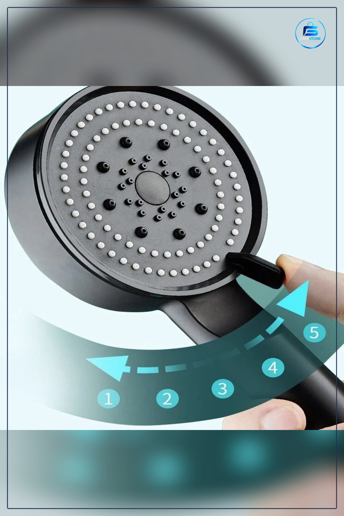 Yüksek Basınçlı Ayarlanabilir Duş Başlığı Çok Fonksiyonlu Su Tasarruflu Banyo Kullanımı Pratik