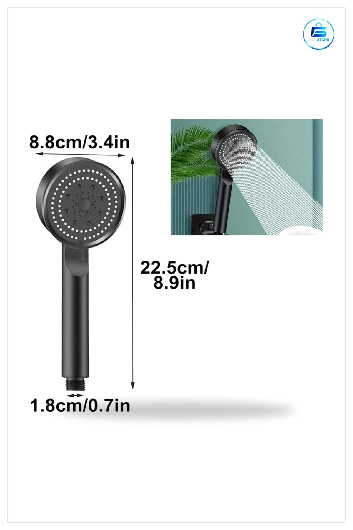 Yüksek Basınçlı Ayarlanabilir Duş Başlığı Çok Fonksiyonlu Su Tasarruflu Banyo Kullanımı Pratik