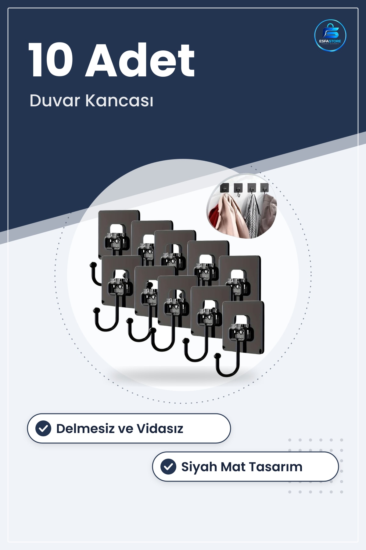 Duvar Kancası Askisı Delmesiz Vidasız Güçlü Yapışkanlı Banyo Mutfak Dolap İçi Çok Amaçlı Pratik