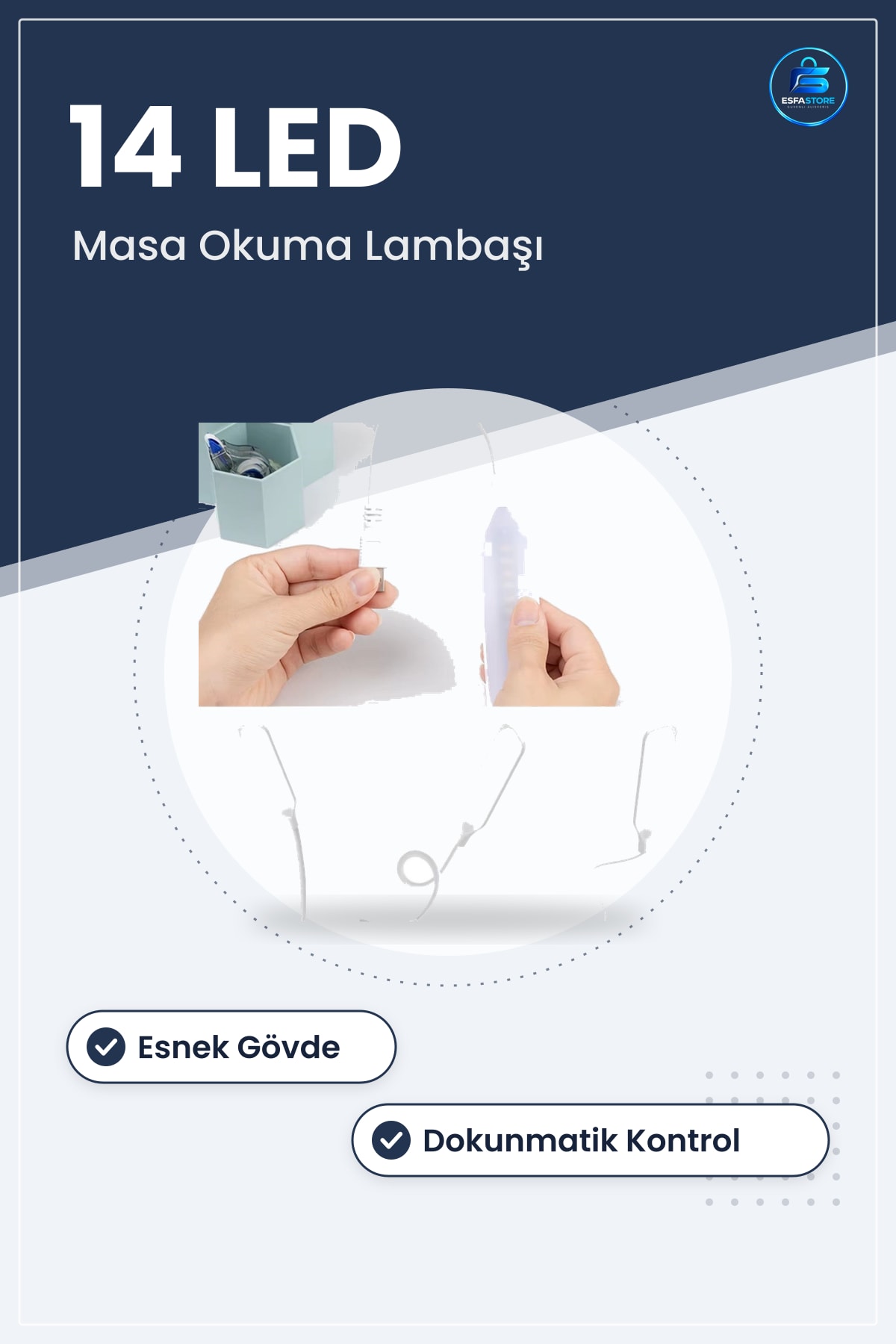 Usb Girişli Dokunmatik Kitap Okuma Lambası Esnek Gövdeli Masa Aydınlatması Kompakt Taşınabilir
