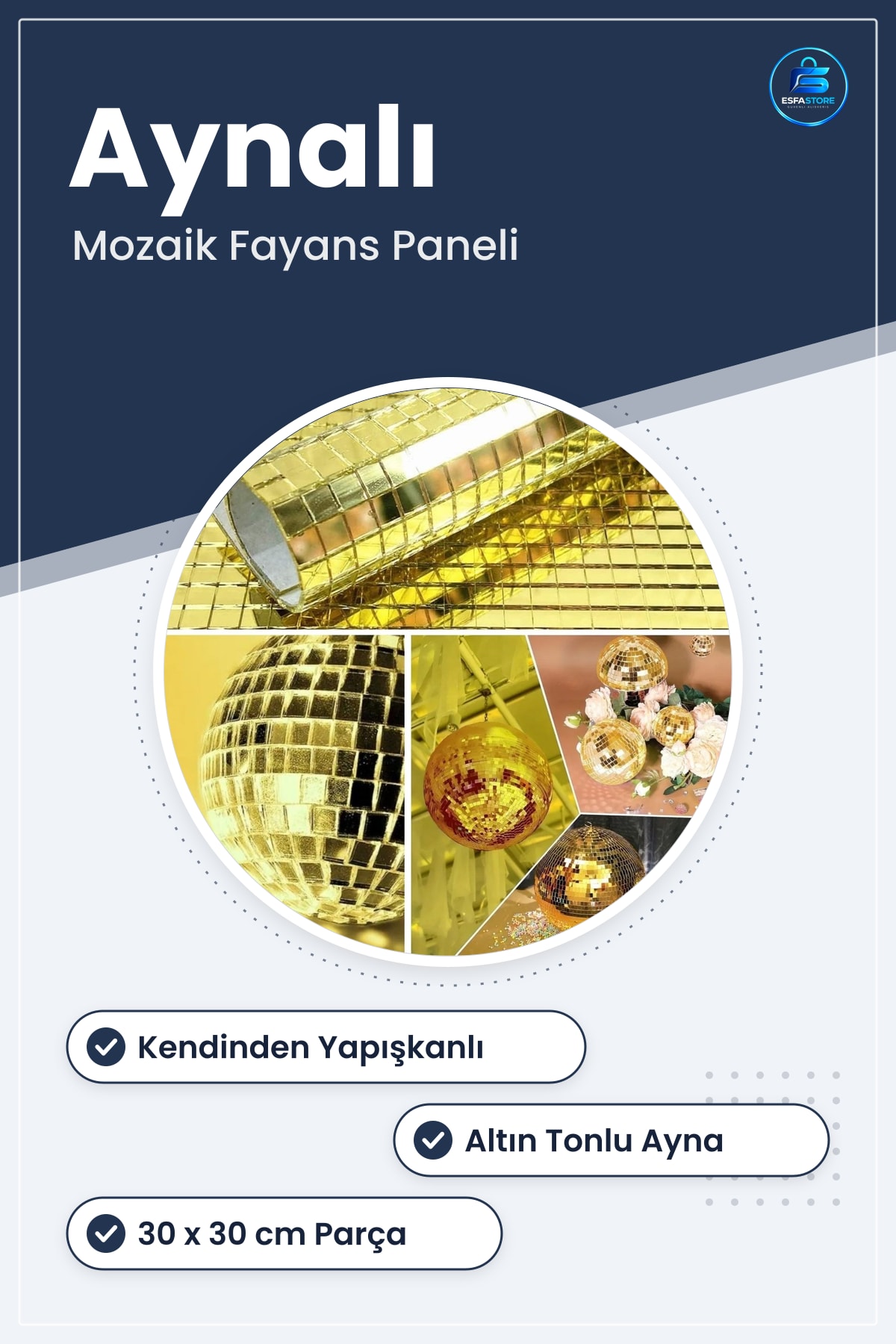 Cam Mozaik Fayans Çıkartması Kendinden Yapışkanlı Aynalı Kare Dekor Paneli El İşi Mutfak Banyo