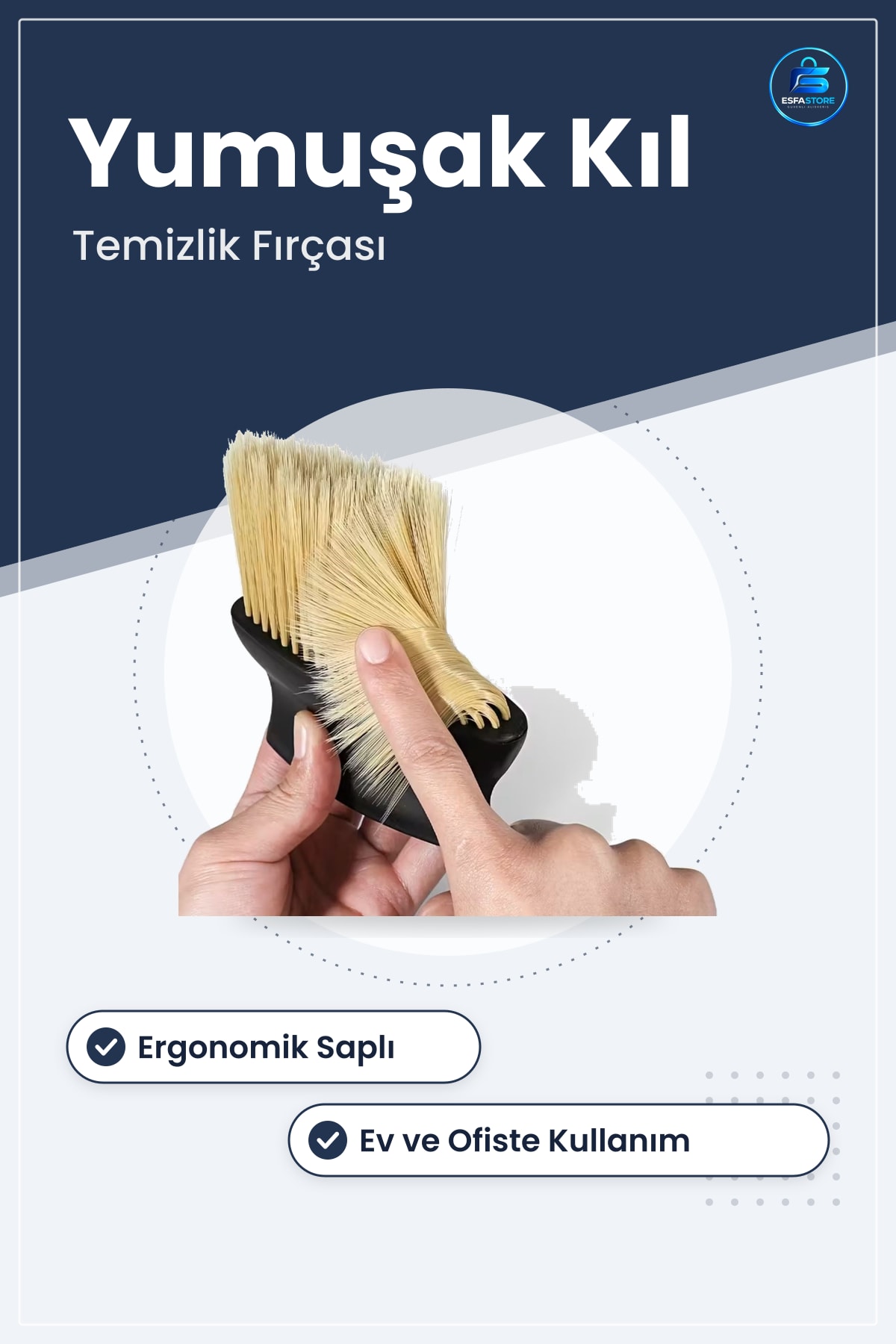 Araç İçi Detaylı Toz Temizleme Fırçası Yumuşak Kıllı Ergonomik Saplı Kullanışlı Özel Tasarım
