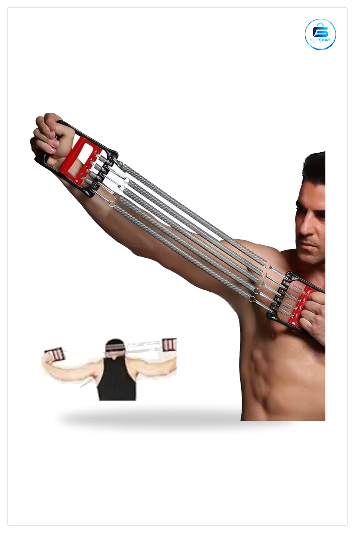 Göğüs Genişletme Kuvvet Egzersiz Aleti Yaylı Ayarlanabilir Fitness Antrenman Ekipmanı Taşınabilir