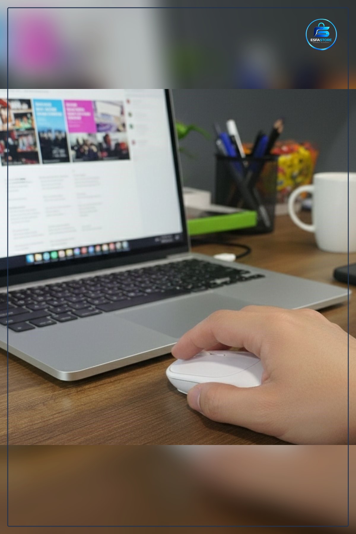 Ergonomik Sessiz Kablosuz Mouse USB Alıcılı Ofis ve Oyun İçin Konforlu Bilgisayar Faresi Pratik