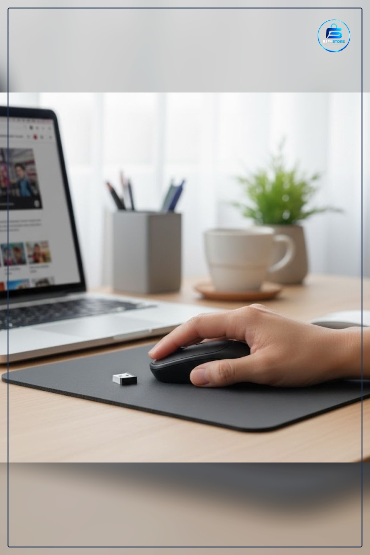 Sessiz Tıklamalı Kablosuz Ergonomik Bilgisayar Faresi USB Alıcılı Ofis ve Oyun İçin Konforlu