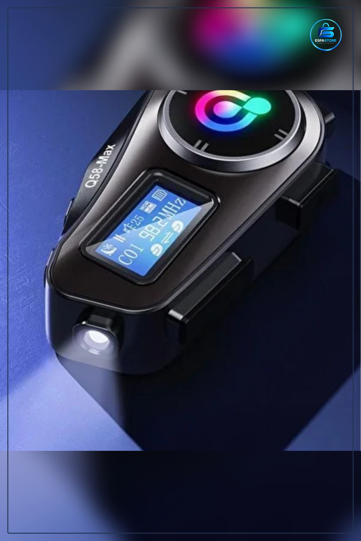 Motosiklet Kask Kulaklığı Kablosuz Bluetooth LCD Ekranlı SD Kart Fener Suya Dayanıklı Pratik