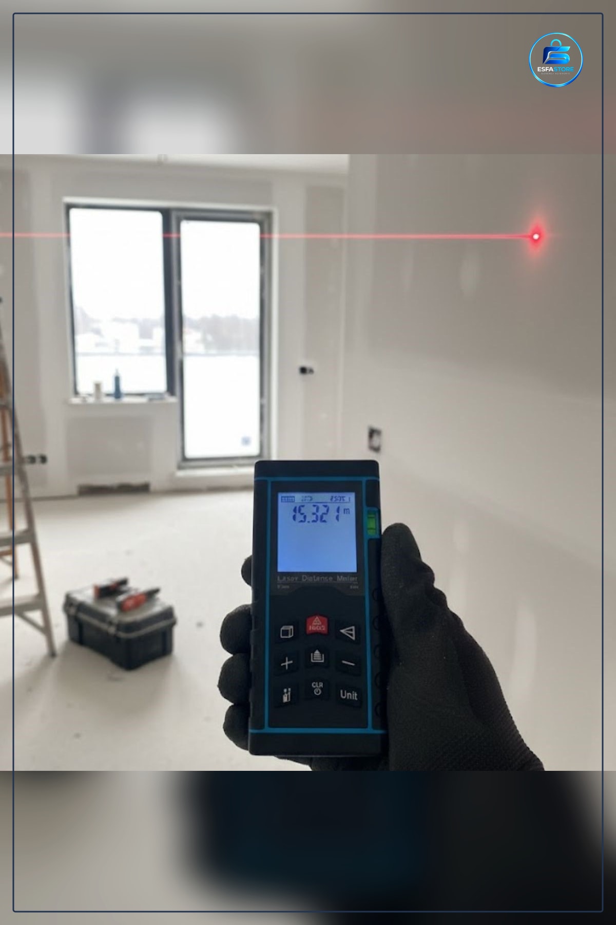 Dijital Lazer Metre Ölçüm Cihazı LCD Ekranlı Su Terazili Pisagor Fonksiyonlu Hafızalı Hassas Ölçer