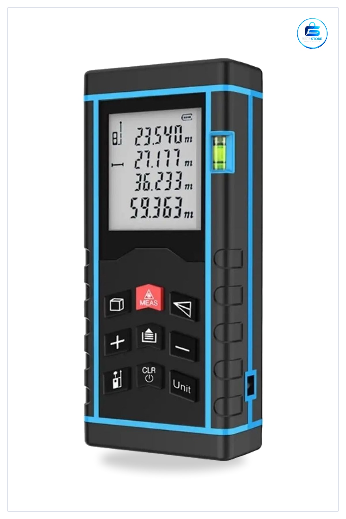 Dijital Lazer Metre Ölçüm Cihazı LCD Ekranlı Su Terazili Pisagor Fonksiyonlu Hafızalı Hassas Ölçer