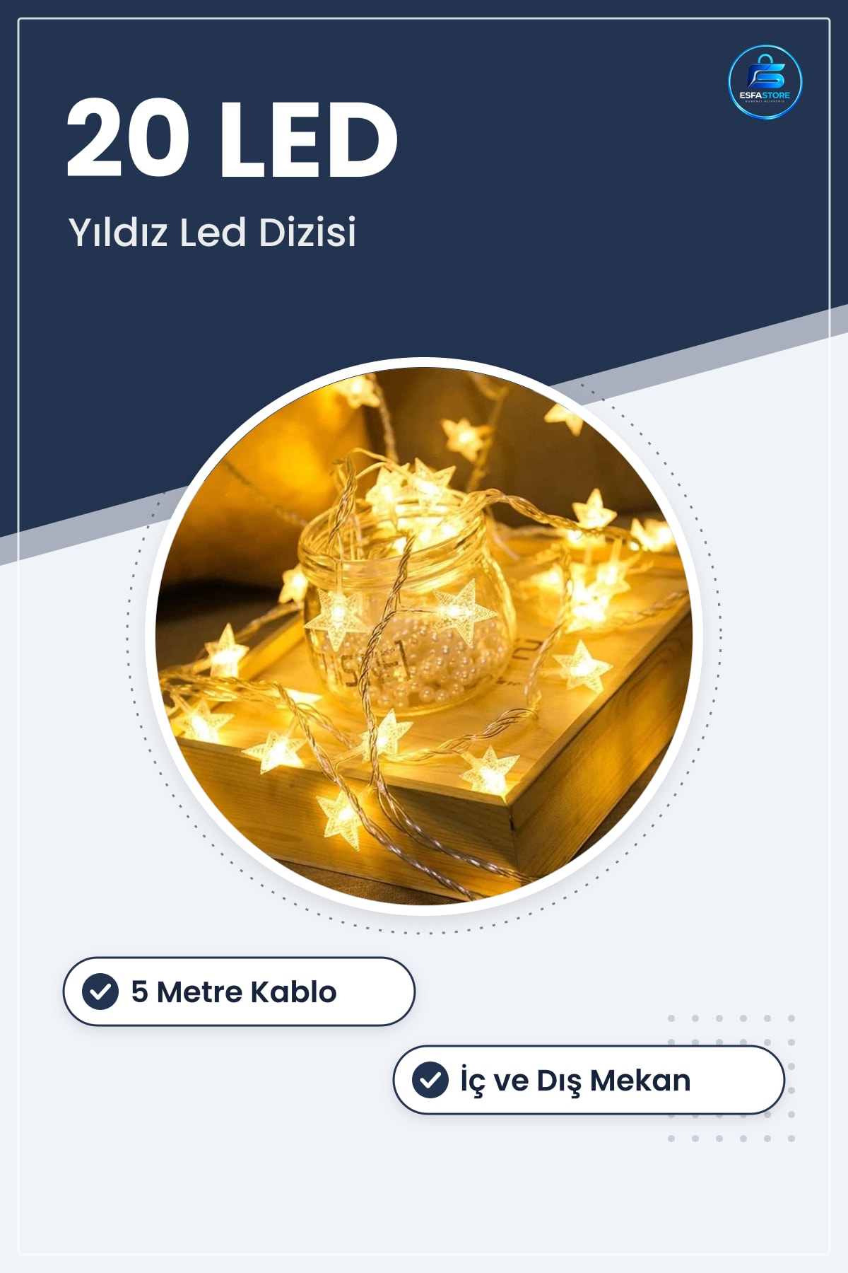 Yıldız Şekilli Dekoratif Led Işık Dizisi Ev Dekorasyonu Romantik Aydınlatma Pratik Hediyelik