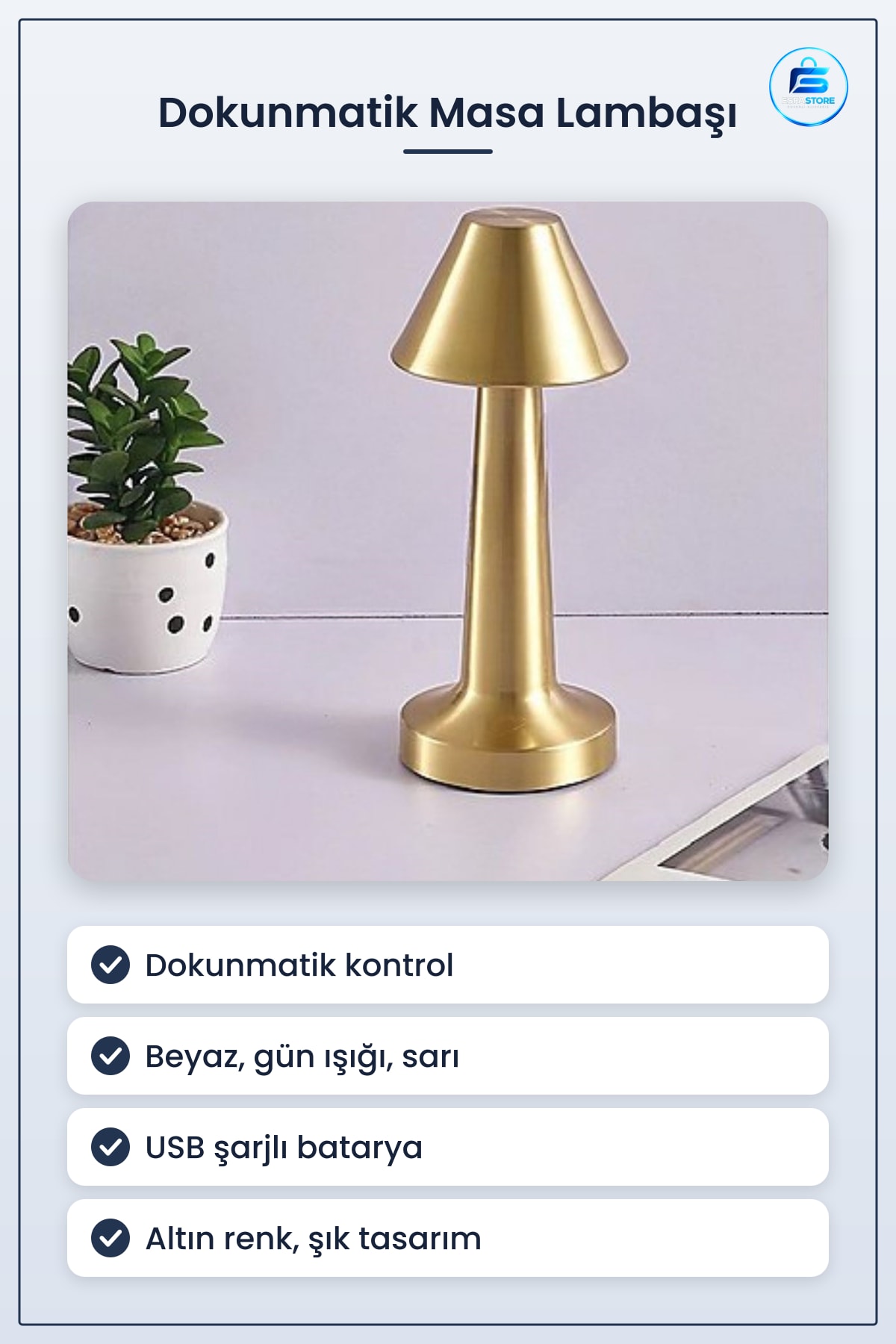 Dokunmatik Çatı Model Şarjlı Led Masa Lambaşı Çoklu Işık Modlu Dekoratif Hediyelik Aydınlatma