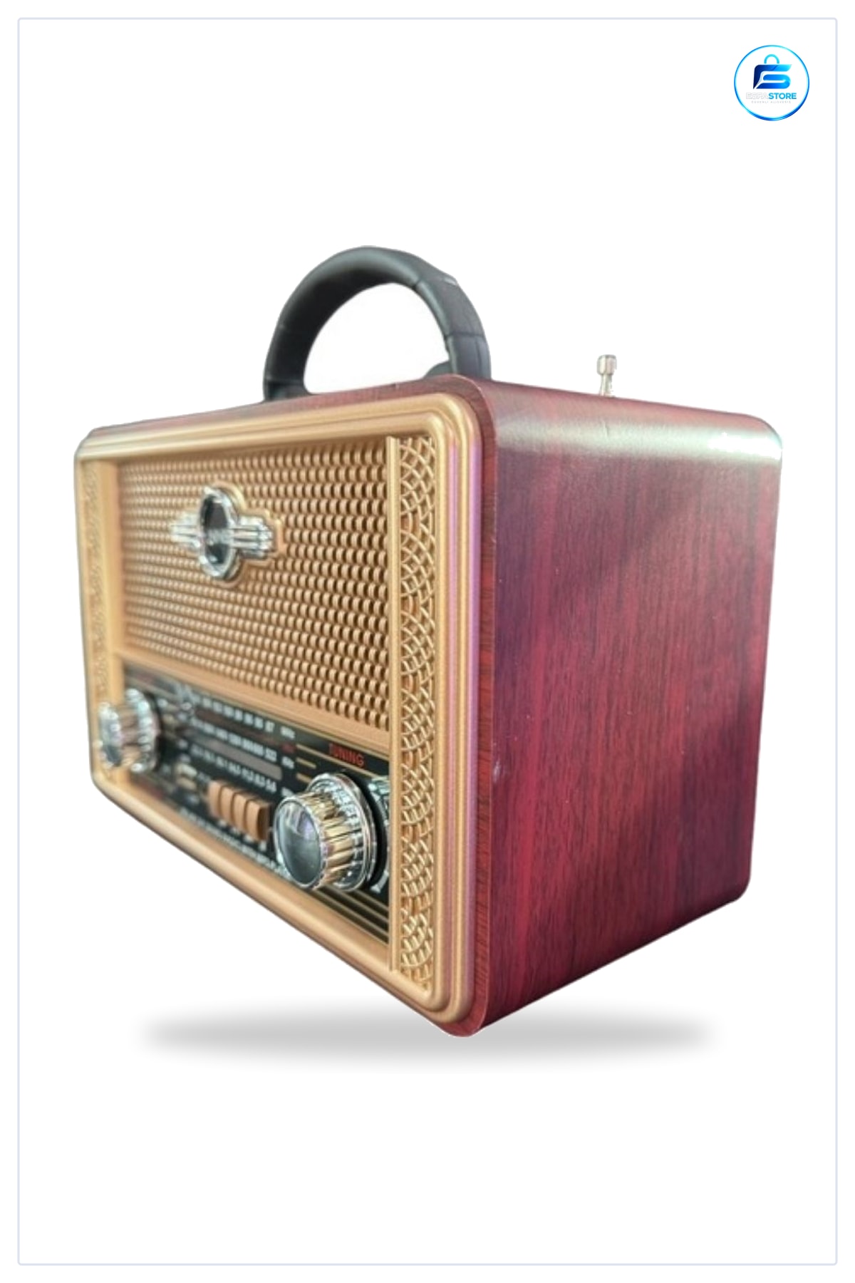 Retro Nostaljik Bluetooth Hoparlörlü Şarjlı Taşınabilir FM AM SW Destekli MP3 Oynatıcılı Radyo