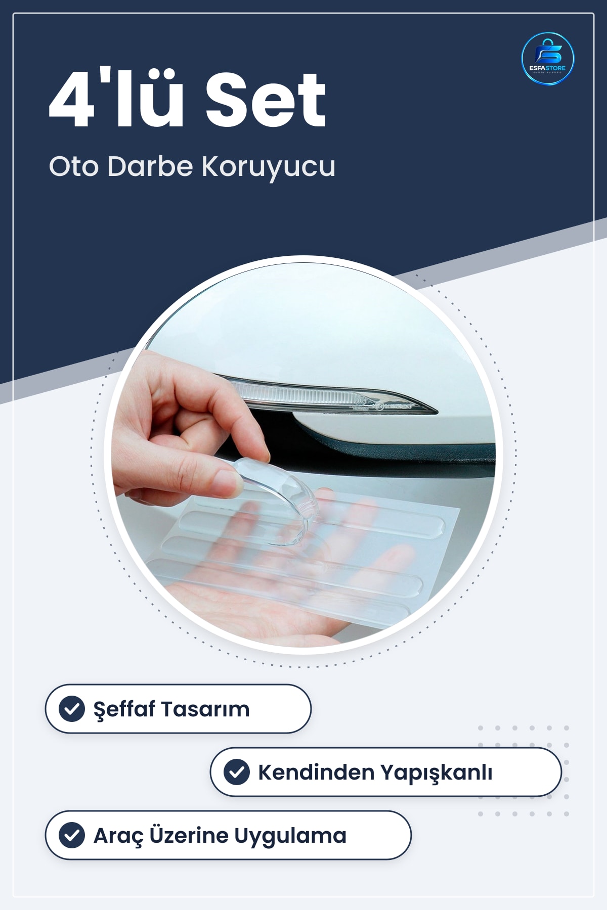 Oto Kapı Darbe Koruyucu Şeffaf Kendiliğinden Yapışkanlı Bant Çizik Önleyici Araç Koruma Seti