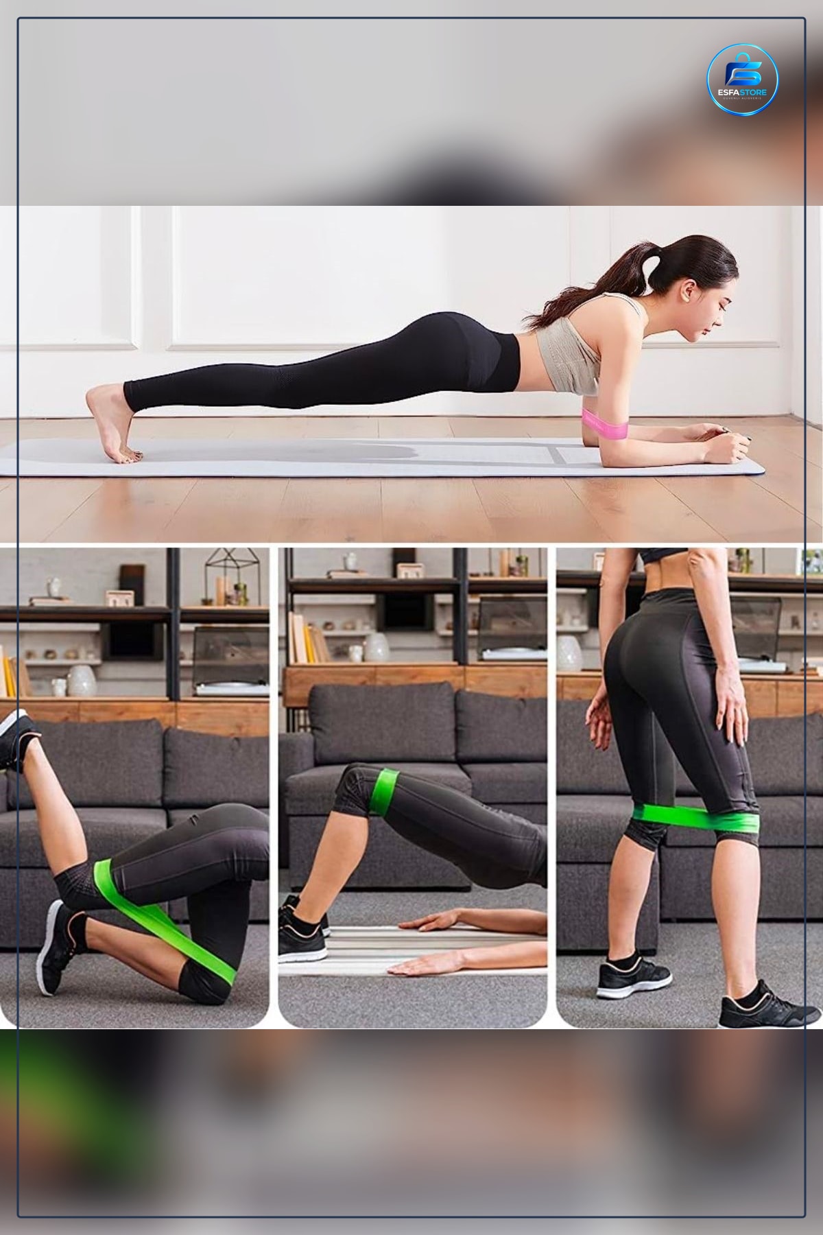 Pilates Fitness Crossfit Direnç Bandı Seti Taşıma Çantalı Kalça Bacak Egzersiz Lastиği Antrenman