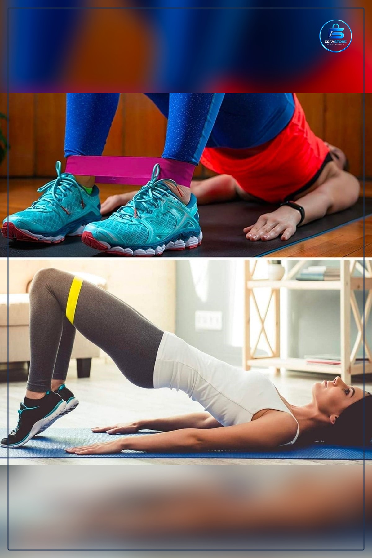 Pilates Fitness Crossfit Direnç Bandı Seti Taşıma Çantalı Kalça Bacak Egzersiz Lastиği Antrenman
