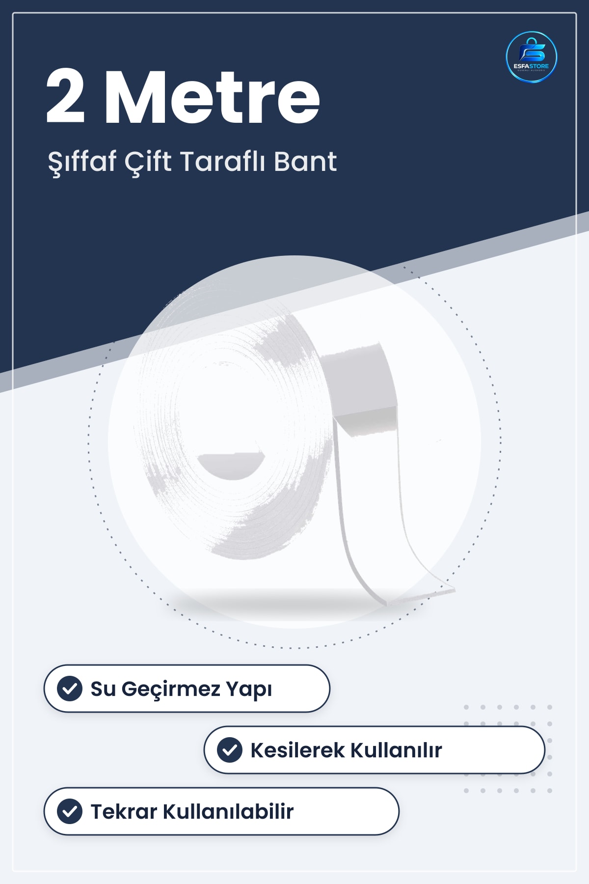 Çift Taraflı Nano Bant Yeniden Kullanılabilir Su Geçirmez Kesilebilir Düzenleme Yardımcısı