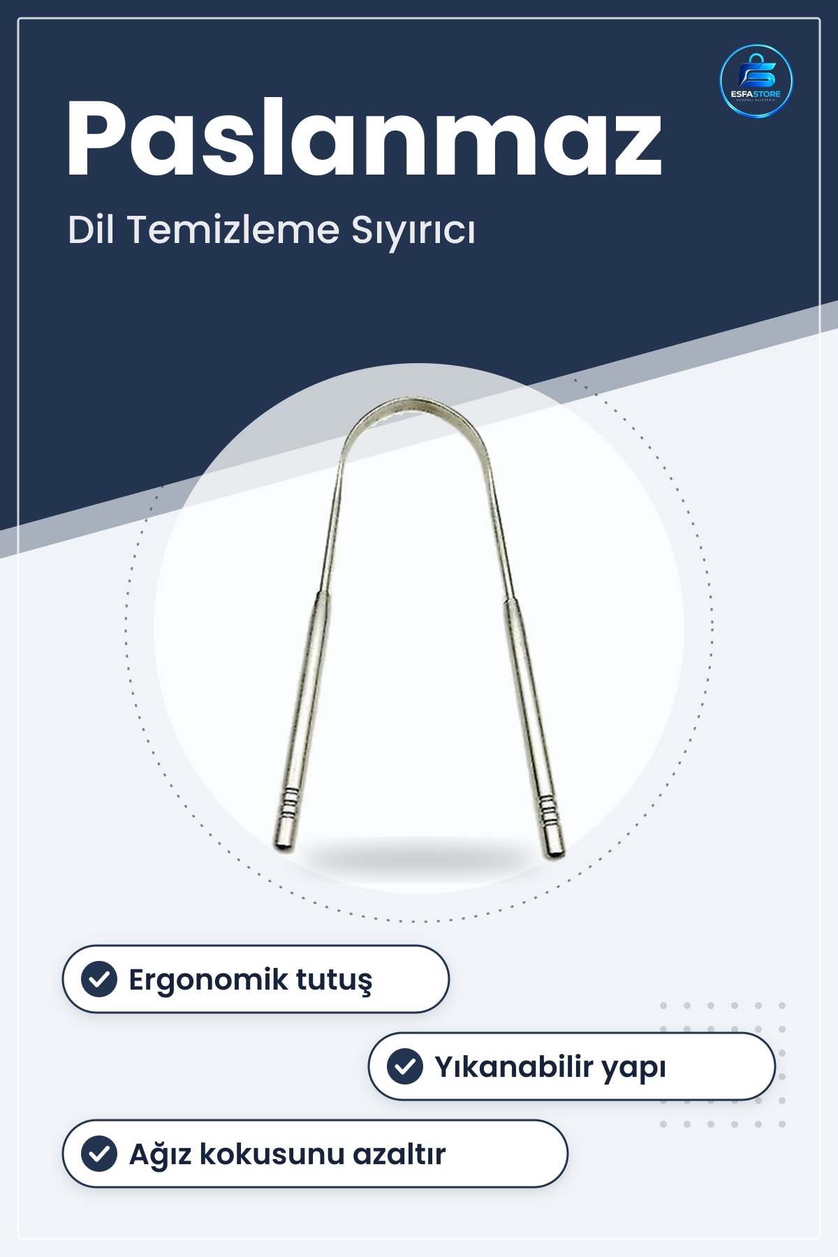 Dil Temizleme Sıyırıcı Ağız Bakım Aparatı Ergonomik Tasarımlı Yıkanabilir Pratik Hijyen Ürünü