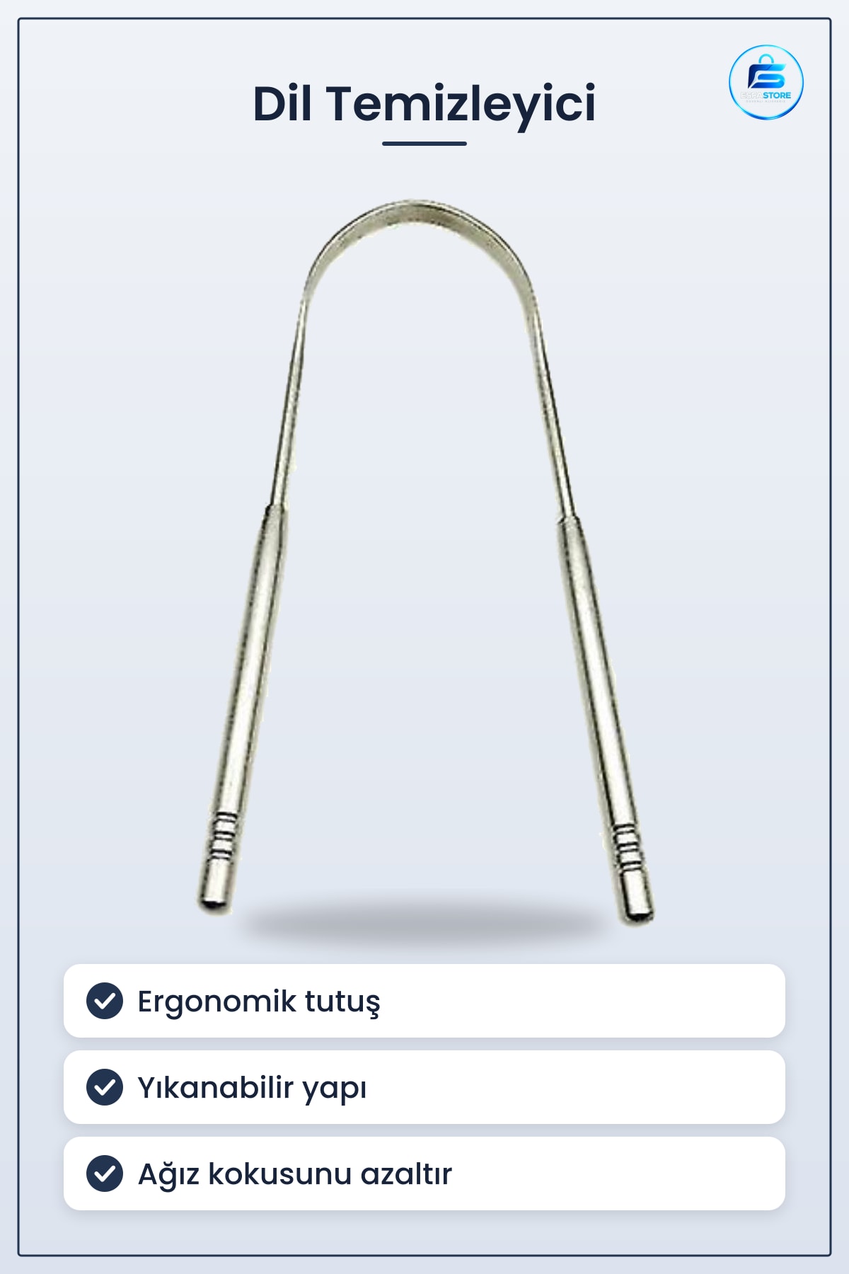 Dil Temizleme Sıyırıcı Ağız Bakım Aparatı Ergonomik Tasarımlı Yıkanabilir Pratik Hijyen Ürünü