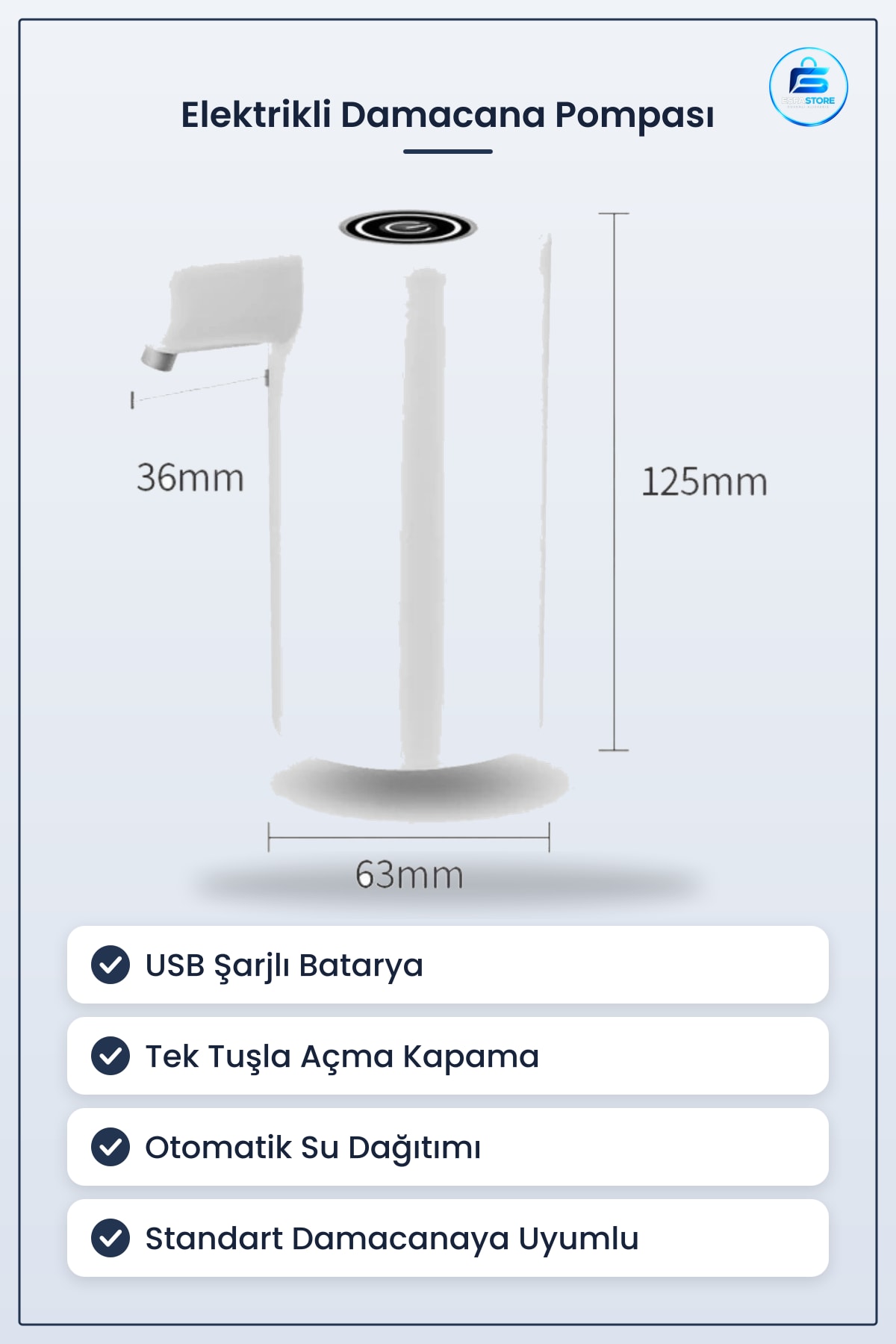 Şarj Edilebilir Elektrikli Damacana Su Pompası USB Taşınabilir Otomatik Dağıtıcı Ev Ofis Pratik