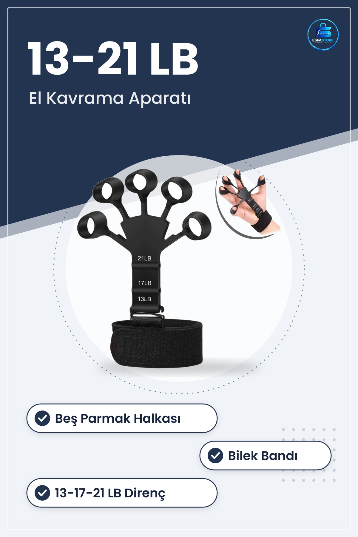 Parmak Kavrama Güçlendirici Bilek Egzersiz Aparatı El Kası Geliştirici Esneyebilen Spor Ekipmanı