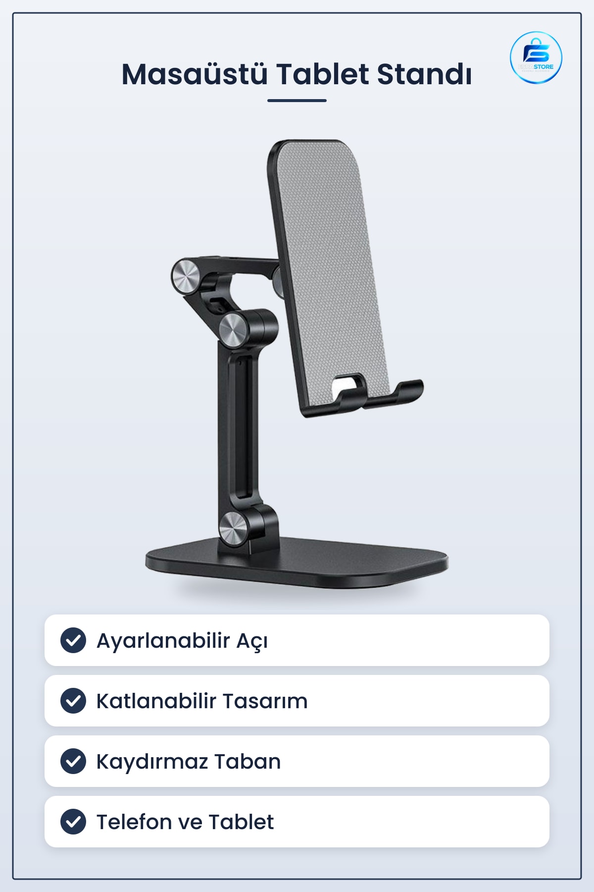 Telefon Tablet Standı Ayarlanabilir Katlanabilir Kaydırmaz Tabanlı Masaüstü Taşınabilir Tutucu