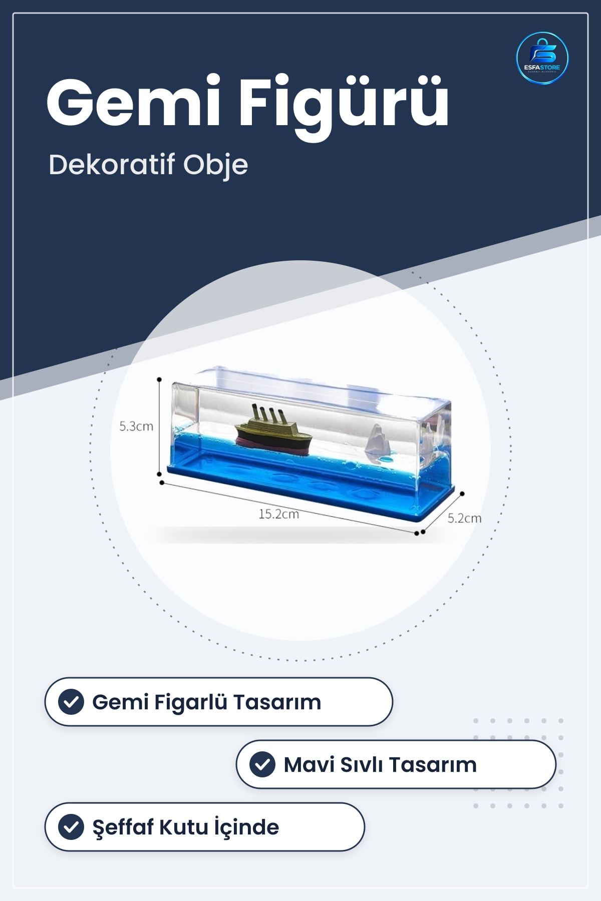 Batmayan Gemi Figürlü Hediyelik Dekoratif Ev ve Ofis Masa Üstü Obje Özel Tasarım Dayanıklı