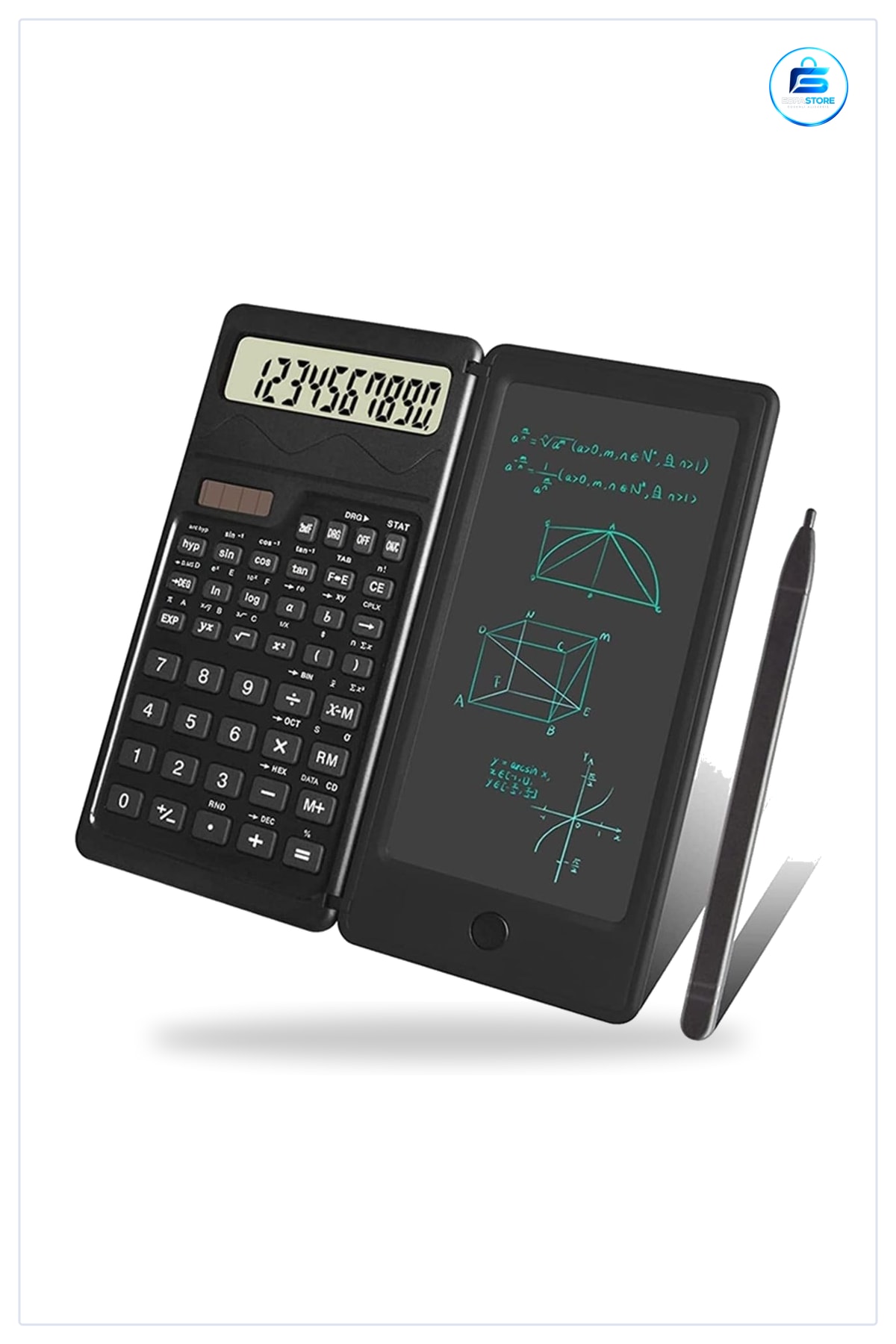 Katlanabilir Bilimsel Hesap Makinesi Silinebilir LCD Yazı Tableti Kalemli Not Alma Cihazı Pratik