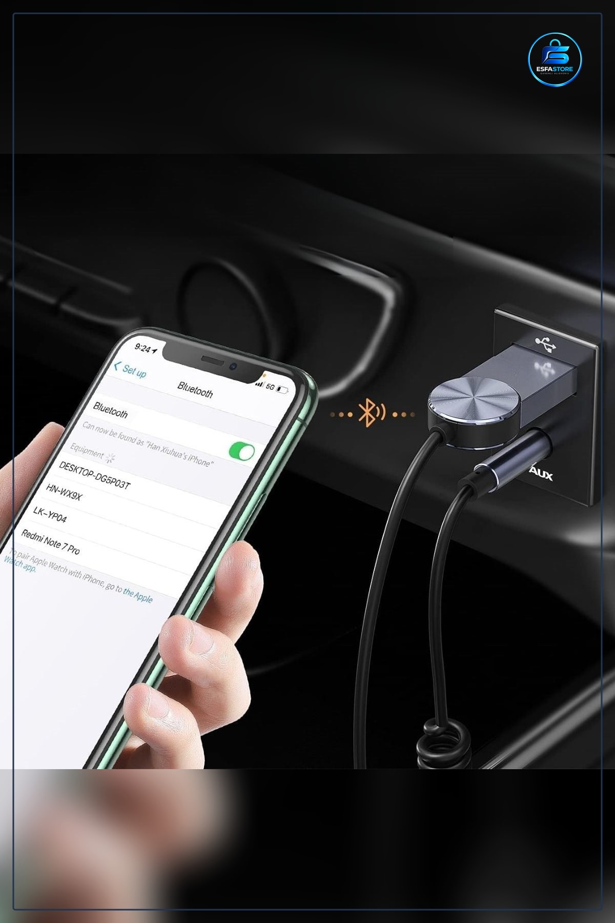 Araba İçin Bluetooth Aux Alıcısı Kablosuz Ses Kiti Eller Serbest Arama Özellikli Pratik Kullanışlı