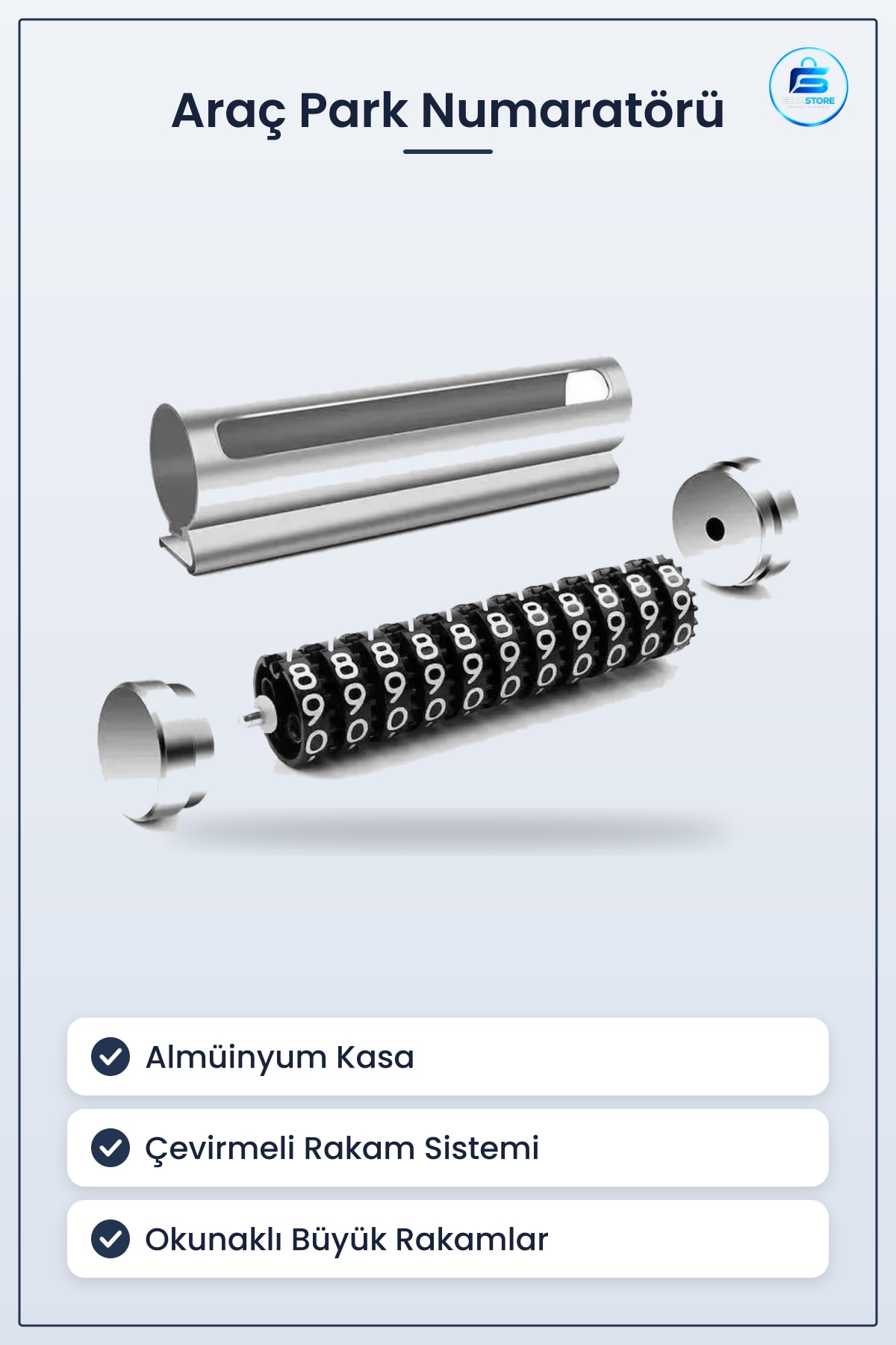 Araç İçi Telefon Numaratörü Alüminyum Park Kartı Çevirmeli Oto Numaratör Pratik Kullanışlı