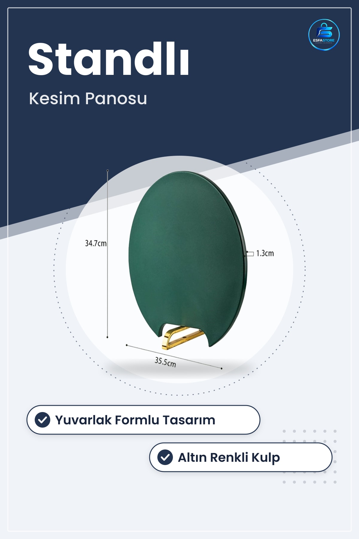 Mutfak Kesim Panosu Sebze Meyve Et Balık Ekmek Doğrama Tahtası Standlı Dayanıklı Hijyenik