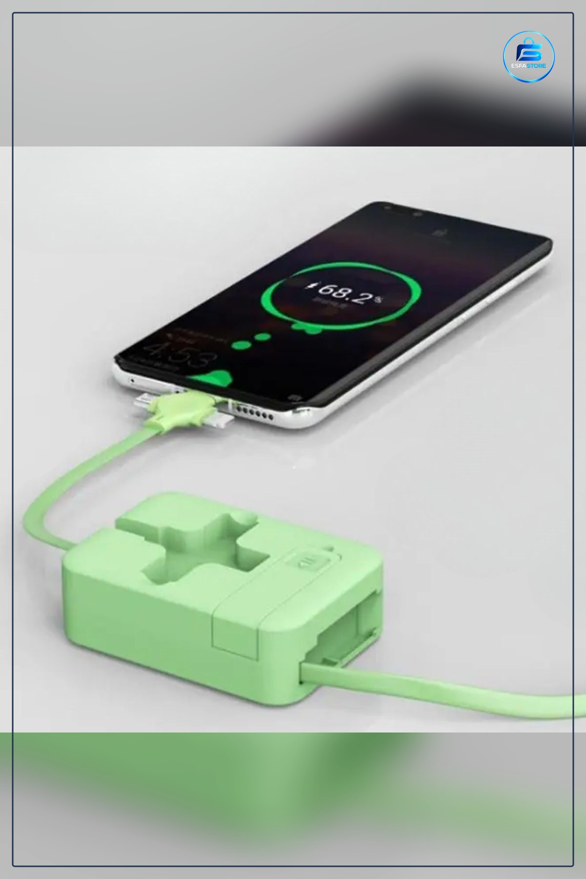 Cep Tipi Telefon Tutuculu Makaralı Uzayıp Kısalabilen Üçü Bir Arada USB Şarj Kablosu Pratik