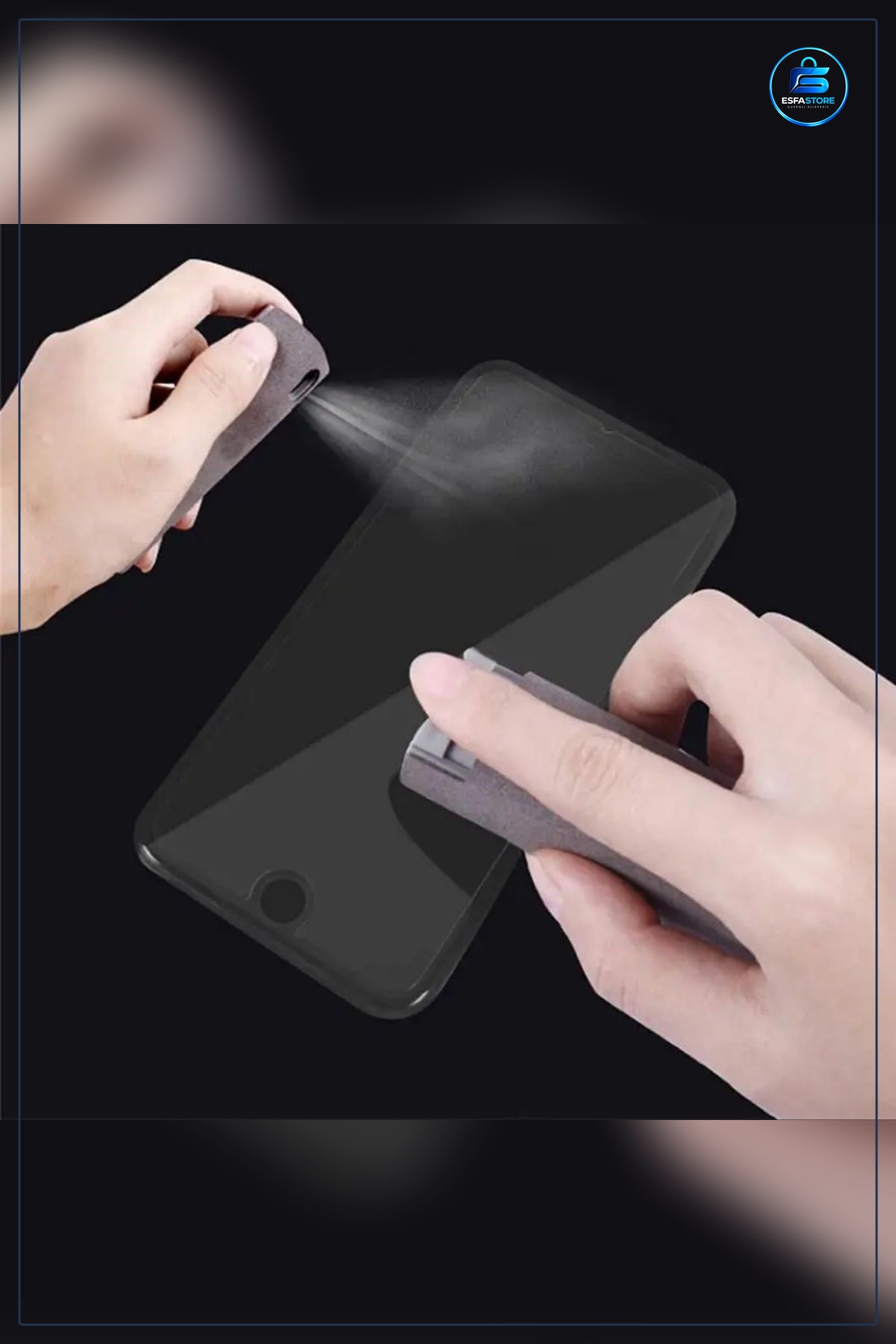 Telefon Tablet Ekran Temizleme Spreyli Mikrofiber Süngeri Taşınabilir Kullanışlı Pratik Temizlik
