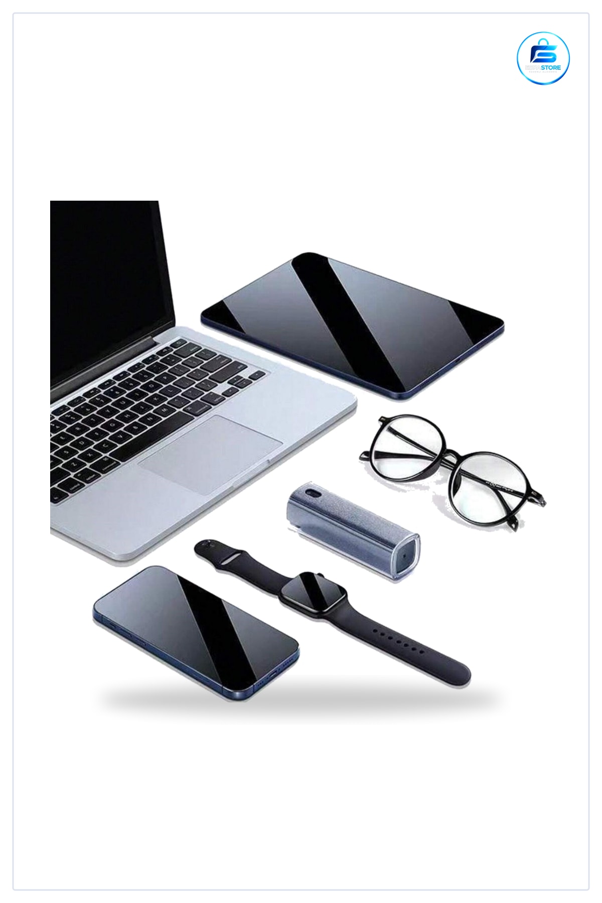 Telefon Tablet Ekran Temizleme Spreyli Mikrofiber Süngeri Taşınabilir Kullanışlı Pratik Temizlik