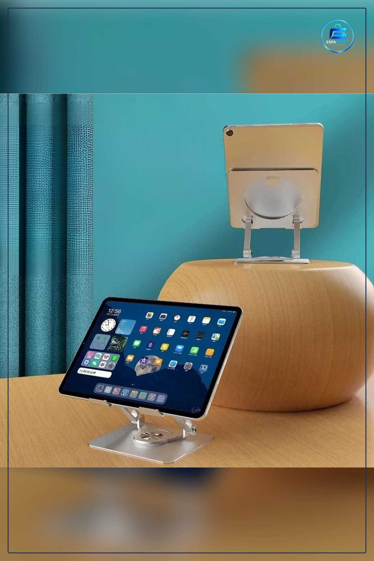Dayanıklı Metal Tablet Standı Masaüstü Döner Başlıklı Ayarlanabilir Yükseltilmiş Ergonomik Tutucu