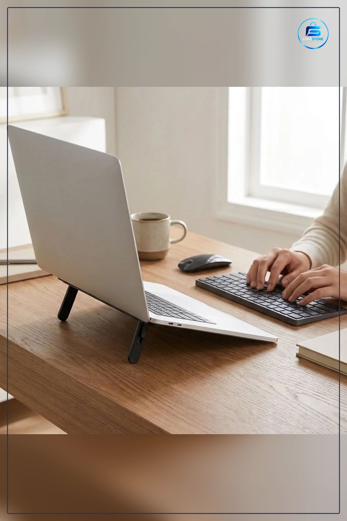 Katlanabilir Laptop Standı İki Kademeli Ergonomik Tablet Yükseltici Taşınabilir Dayanıklı Pratik