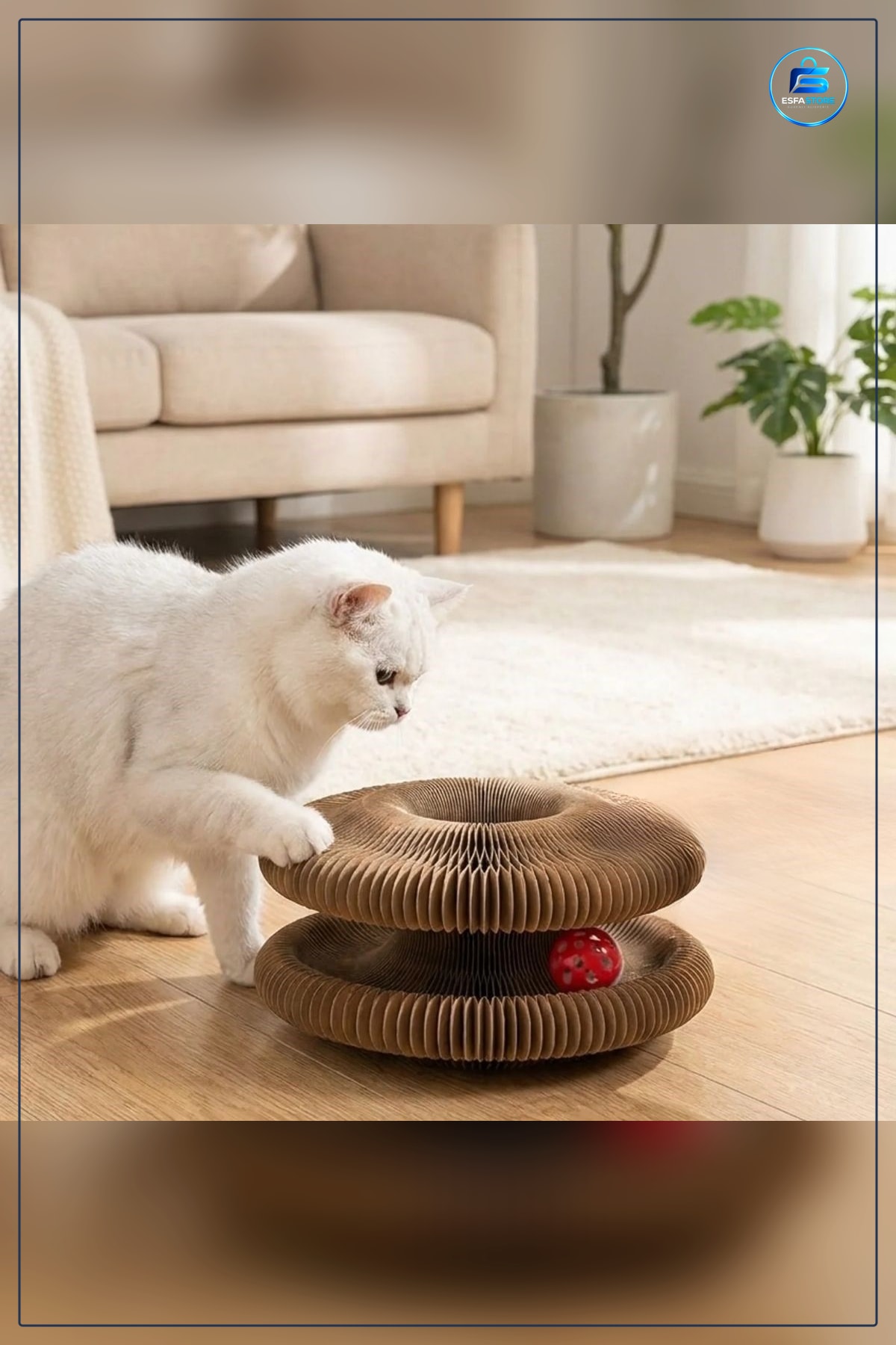 Akordiyon Karton Kedi Tırmalama Oyuncağı Mıknatıslı Katlanabilir Etkileşimli Pençe Tahtası