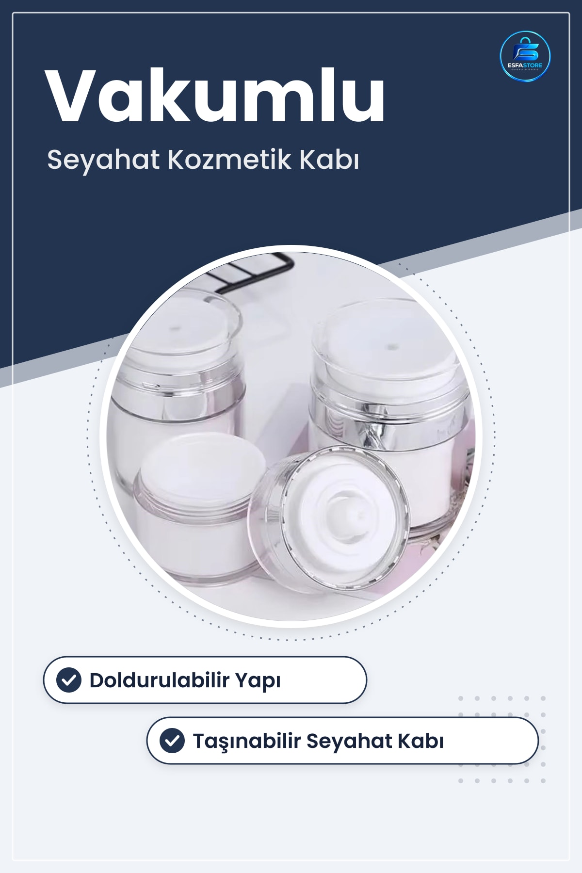 Hava Pompalı Doldurulabilir Vakumlu Kozmetik Şişesi Fondöten Serum Seyahat Kabı Taşınabilir
