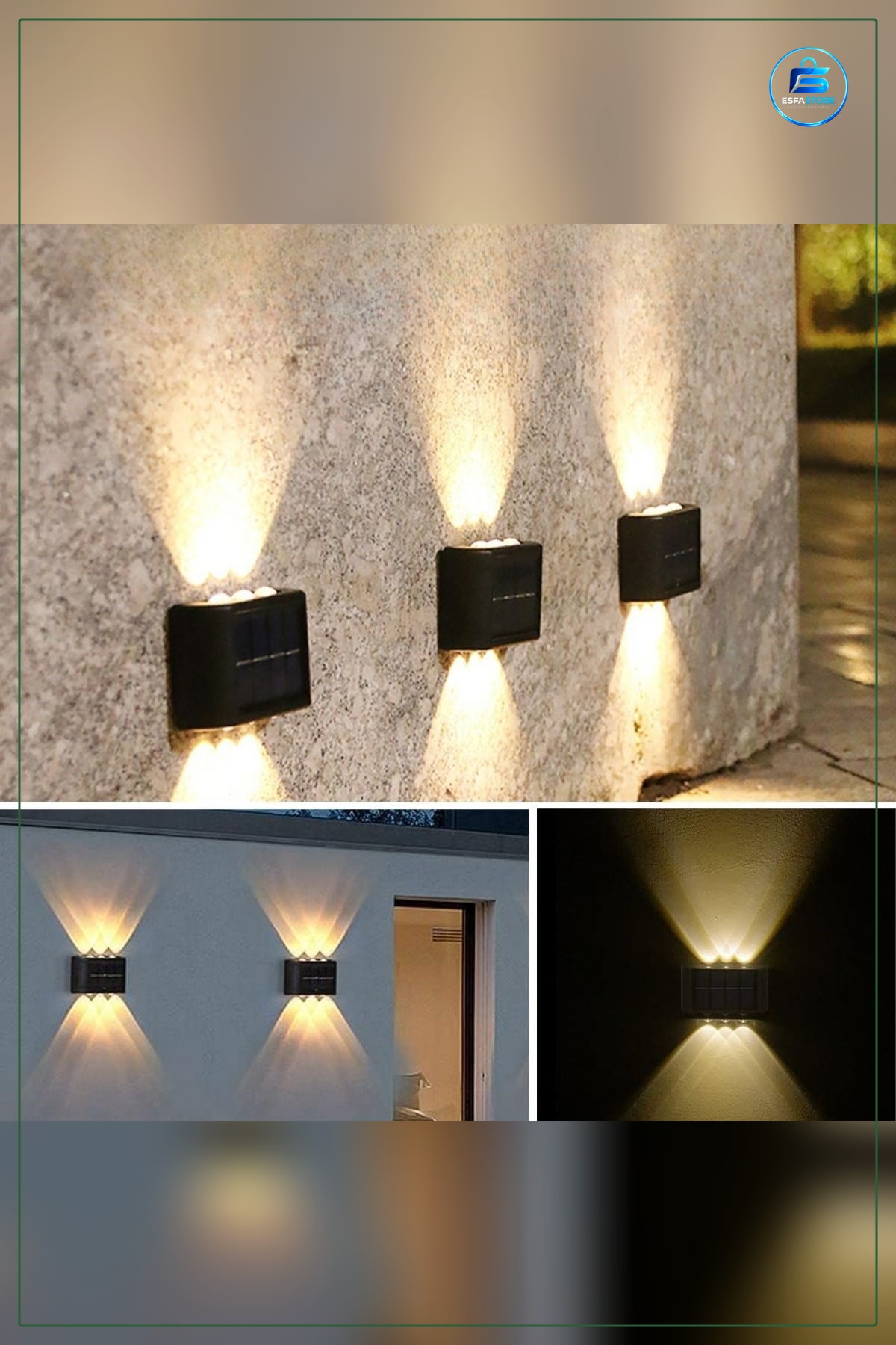 Güneş Enerjili Duvar Aplik Led Dekoratif Dış Mekan Aydınlatma Sensörlü Su Geçirmez Bahçe Lambası