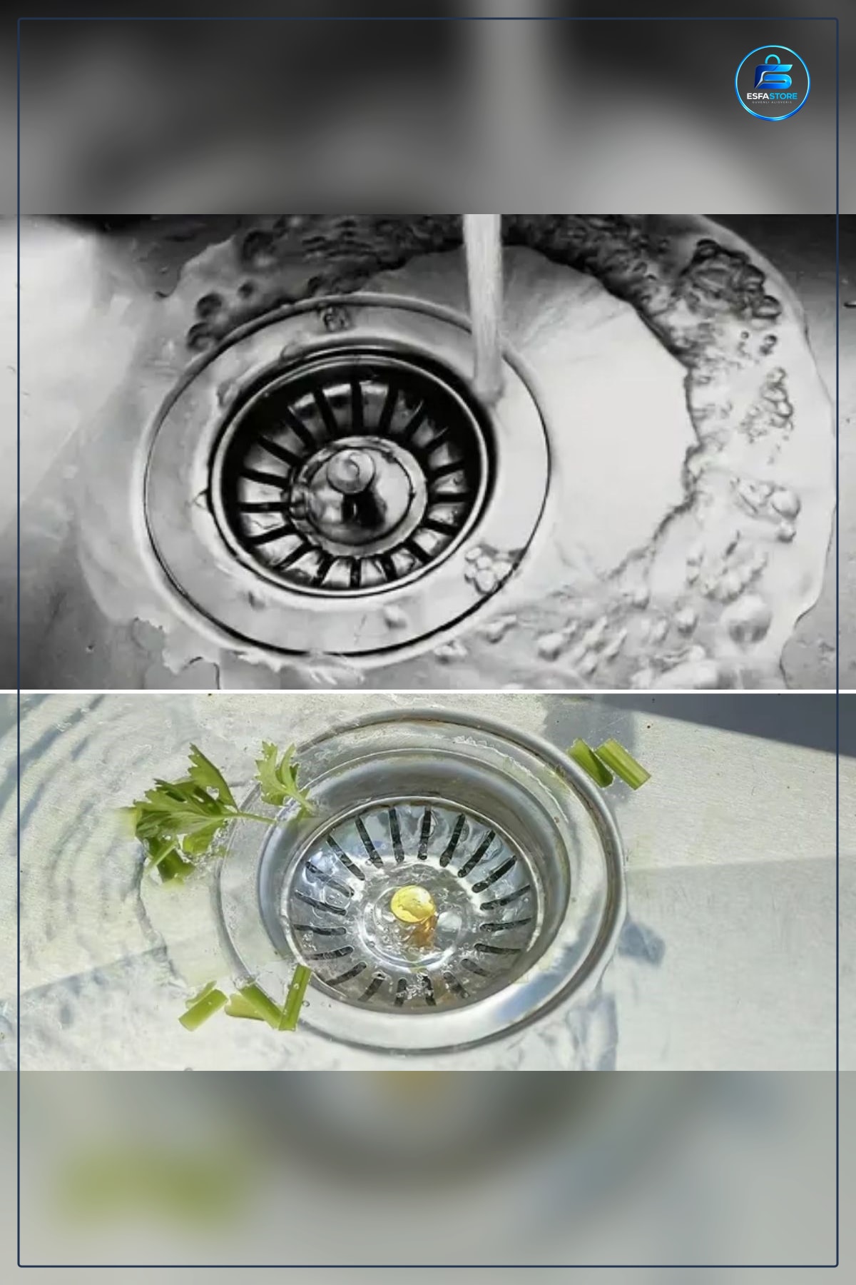 Paslanmaz Çelik Mutfak Evye Lavabo Süzgeci Gider Tıpası Tıkanıklık Önleyici Dayanıklı Pratik