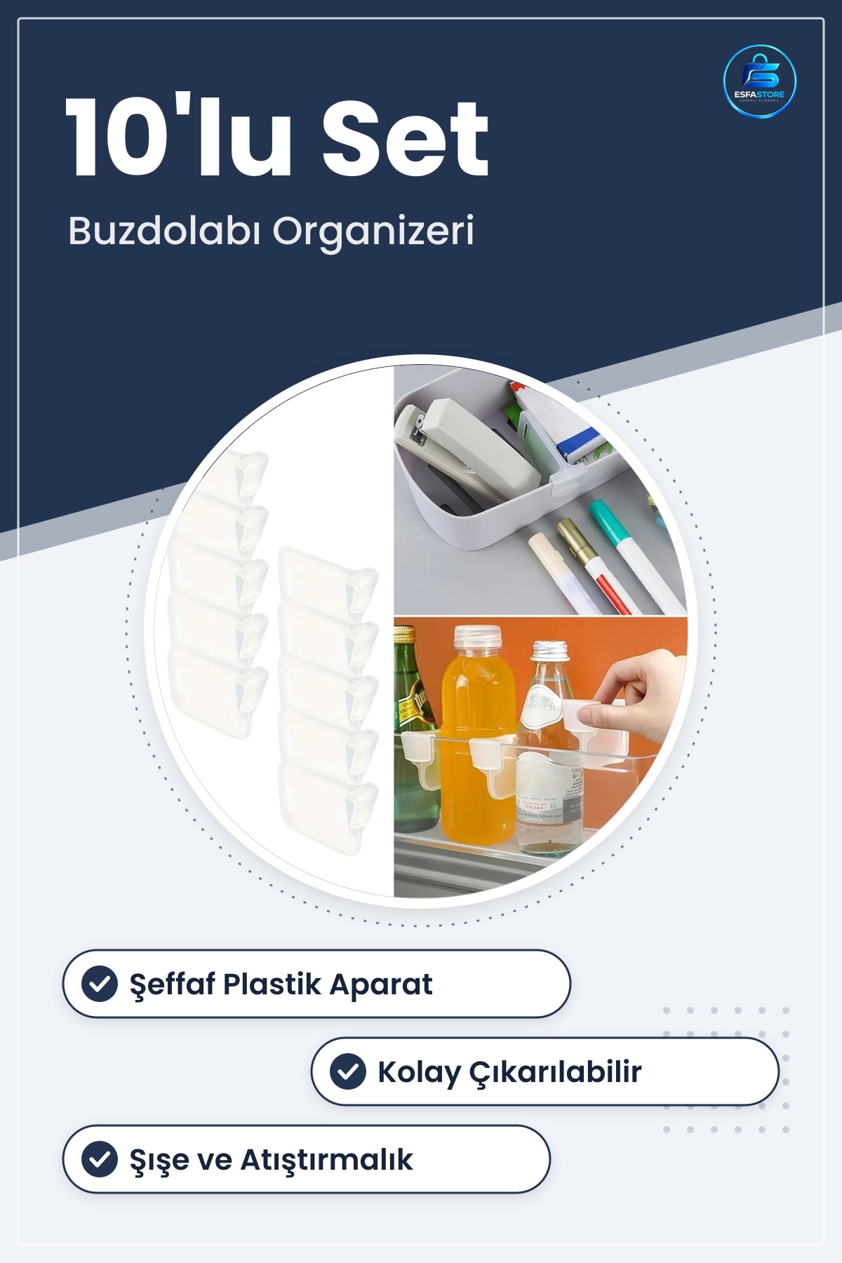 Buzdolabı Yan Kapı Düzenleyici Şeffaf Dolap İçi Bölümleyici Aparat Mutfak Organizeri Pratik