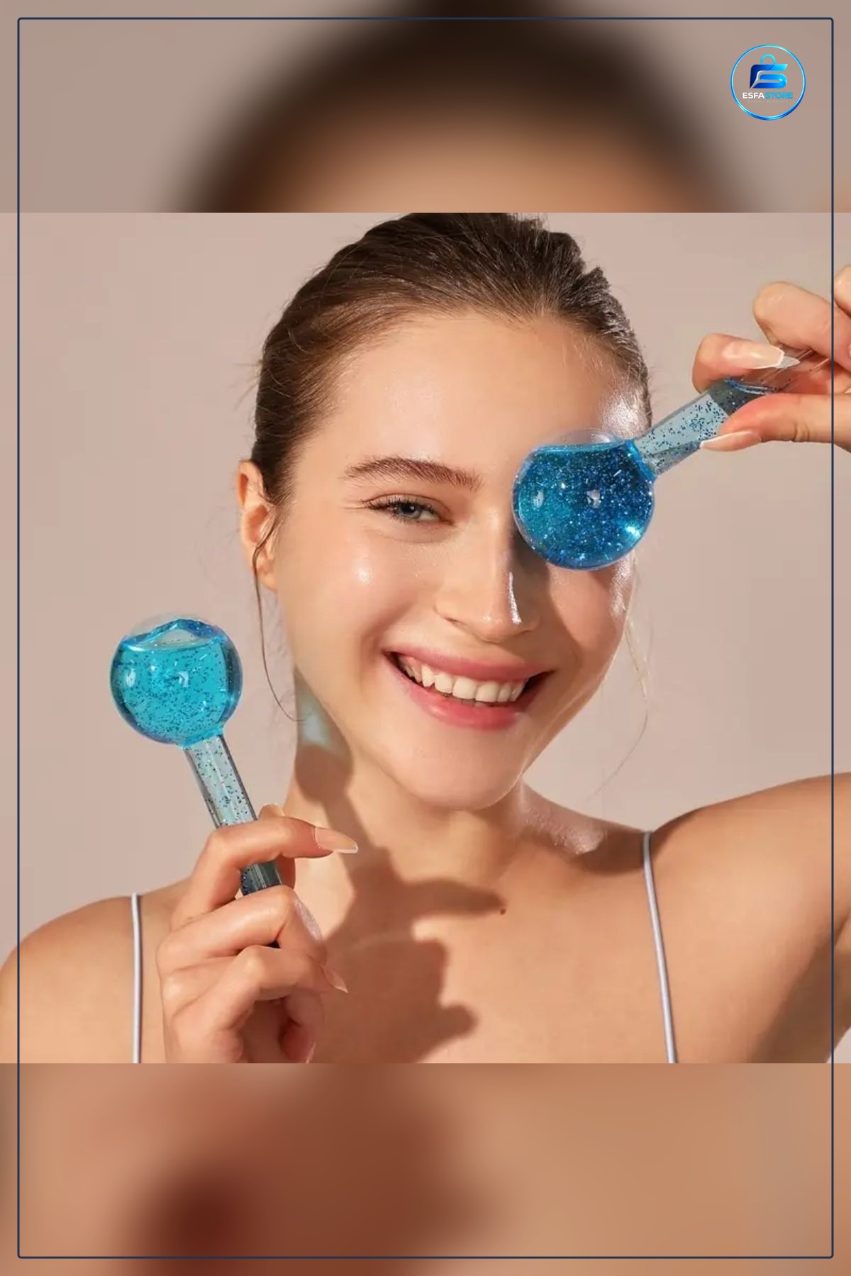 Cam Buz Küre Yüz ve Göz Soğuk Masaj Terapi Topu Ergonomik Dayanıklı Kullanışlı Cilt Bakım Aracı