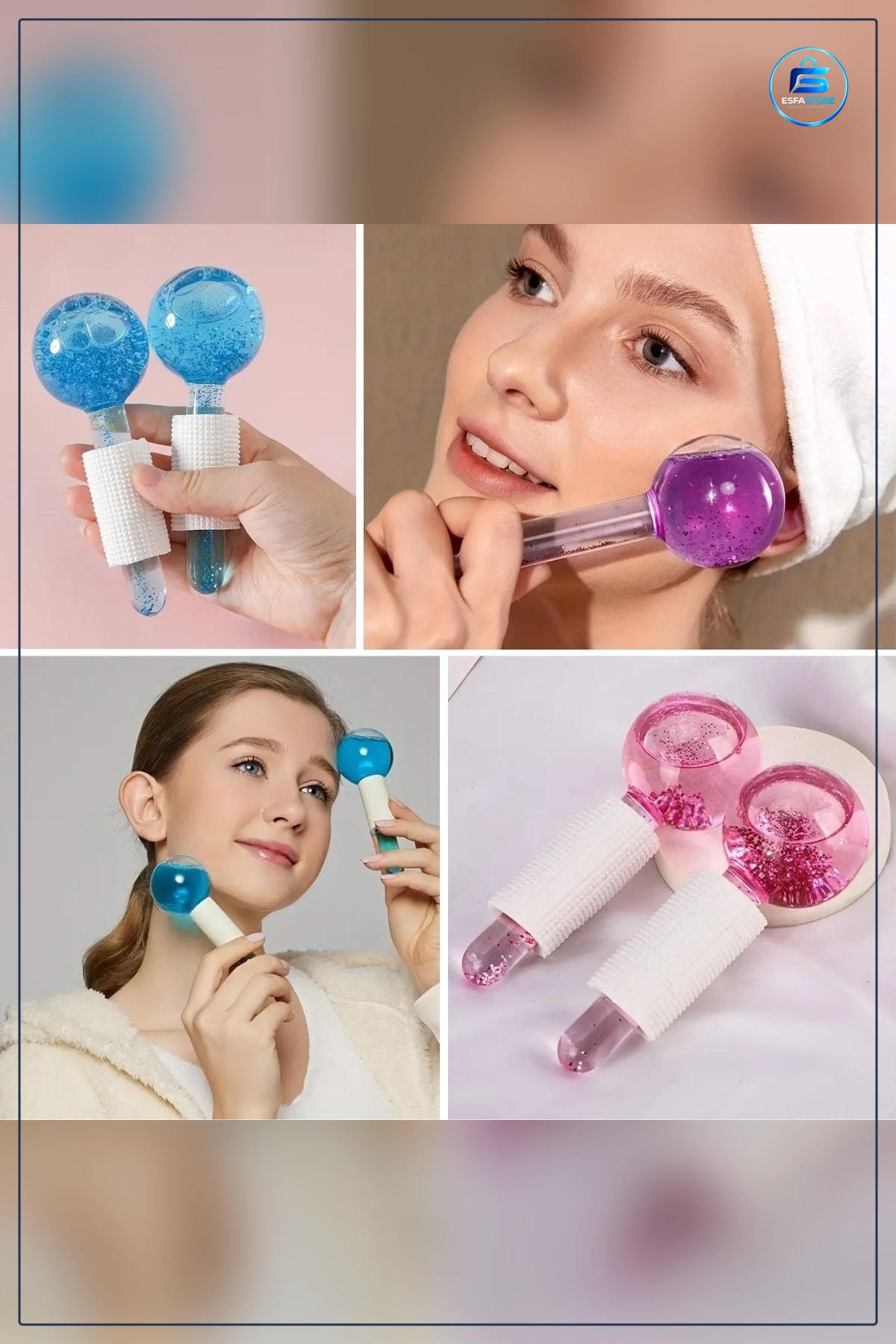 Cam Buz Küre Yüz ve Göz Soğuk Masaj Terapi Topu Ergonomik Dayanıklı Kullanışlı Cilt Bakım Aracı