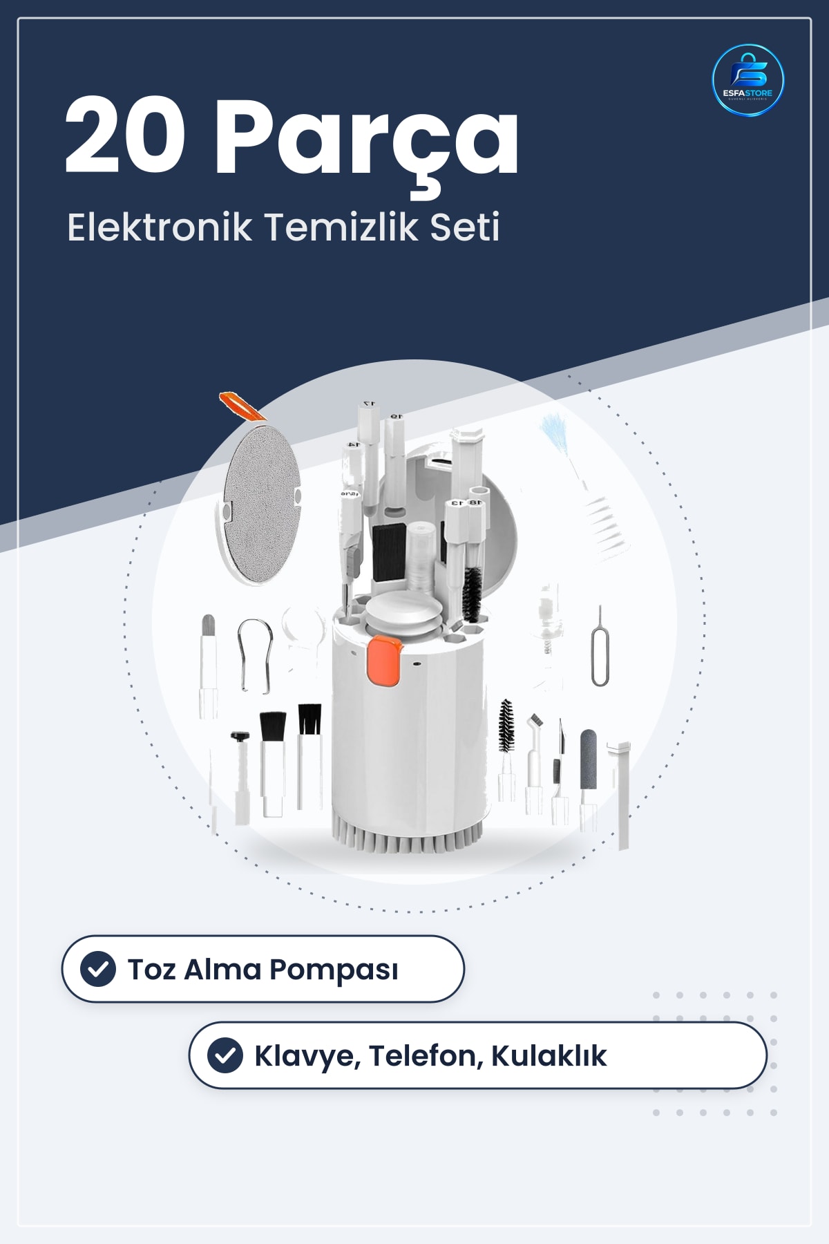 Bilgisayar Klavye Kulaklık Telefon Temizleme Seti Toz Alma Fırçalı Çok Fonksiyonlu Taşınabilir