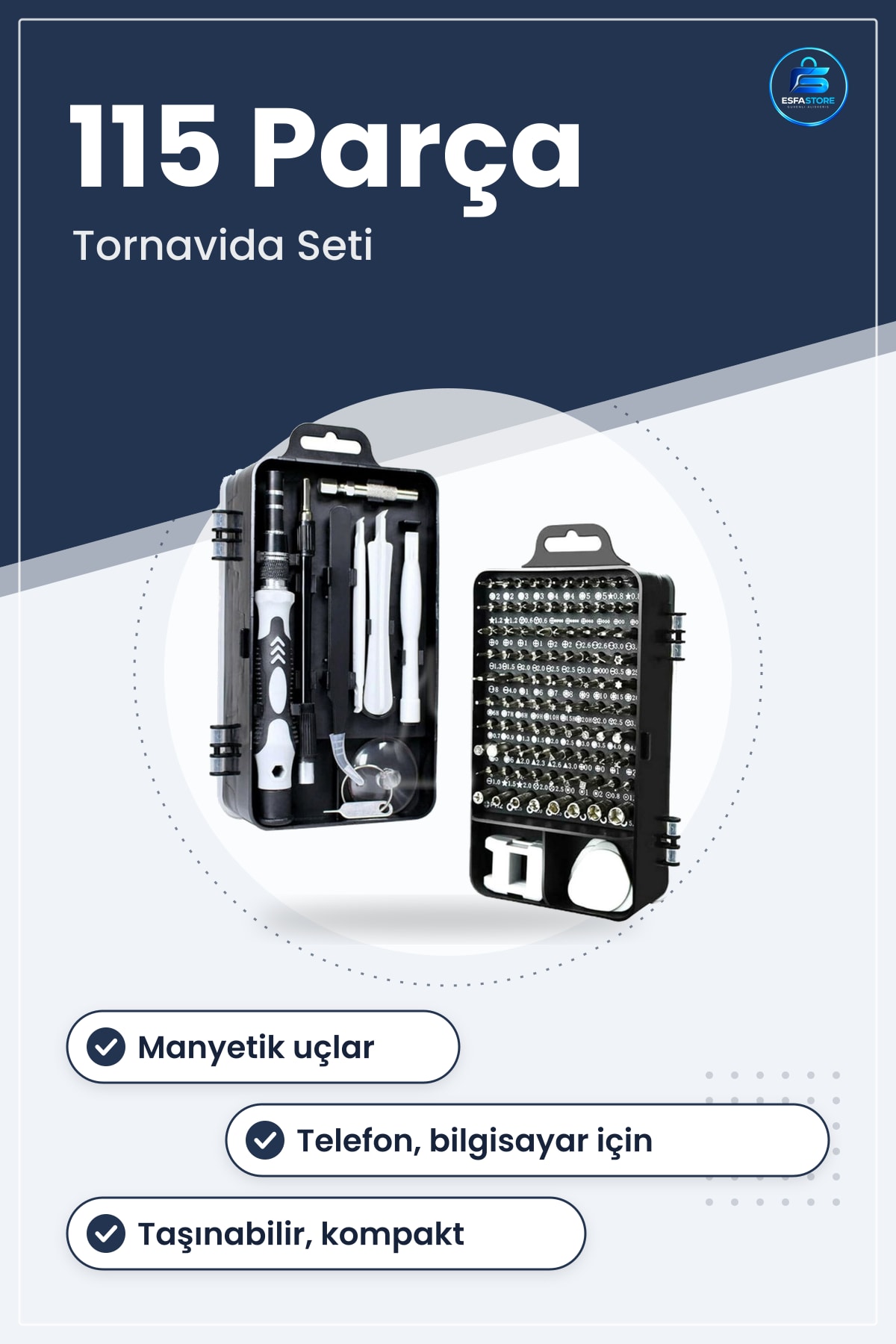 Manyetik Hassas Tornavida Seti Telefon Bilgisayar Tamir Aracı Dayanıklı Çelik Uçlu Taşınabilir