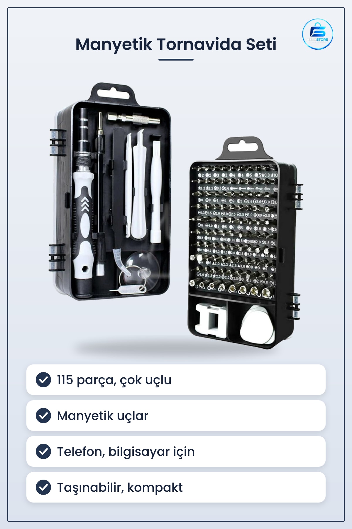 Manyetik Hassas Tornavida Seti Telefon Bilgisayar Tamir Aracı Dayanıklı Çelik Uçlu Taşınabilir