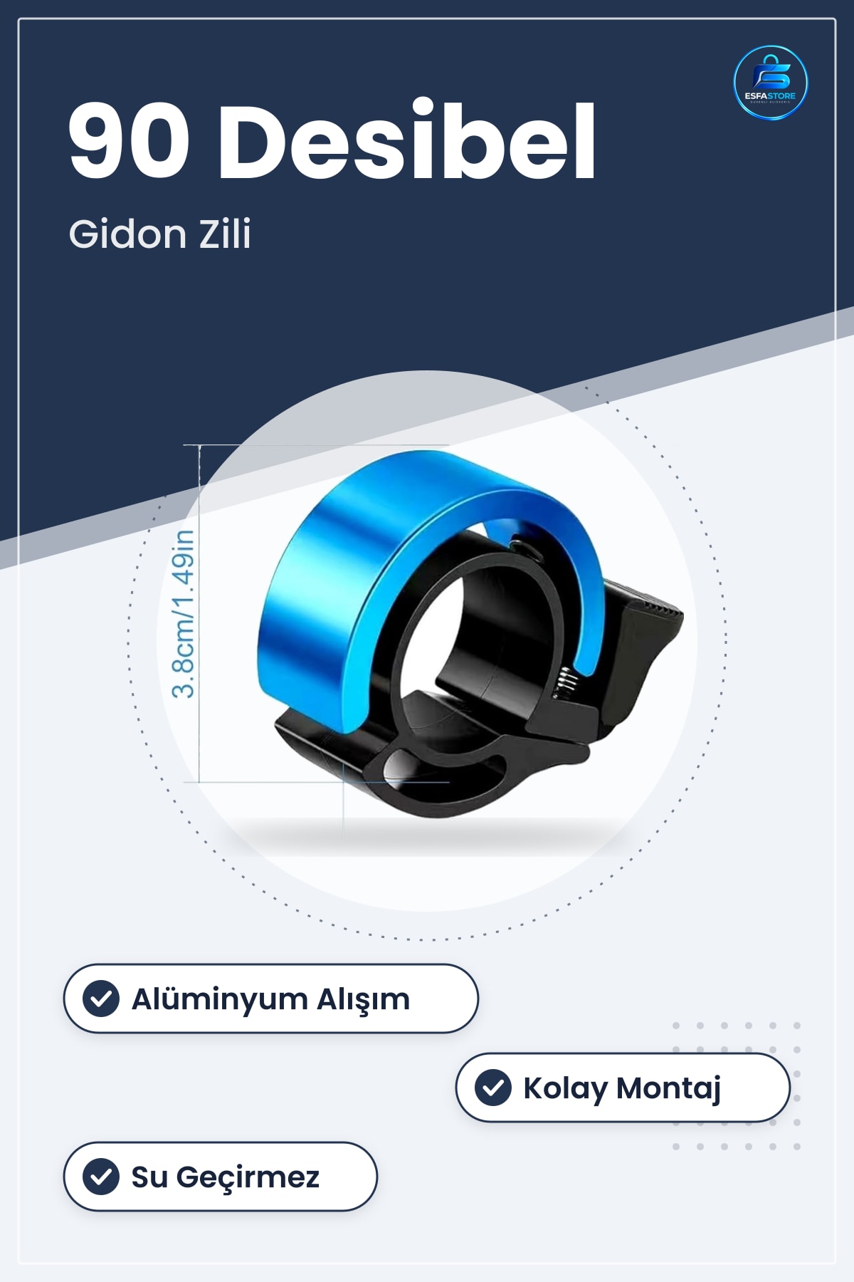 Bisiklet Zili Alüminyum Alaşımlı Ultra Yüksek Sesli Kolay Montajlı Şehir İçi Dayanıklı Güvenli
