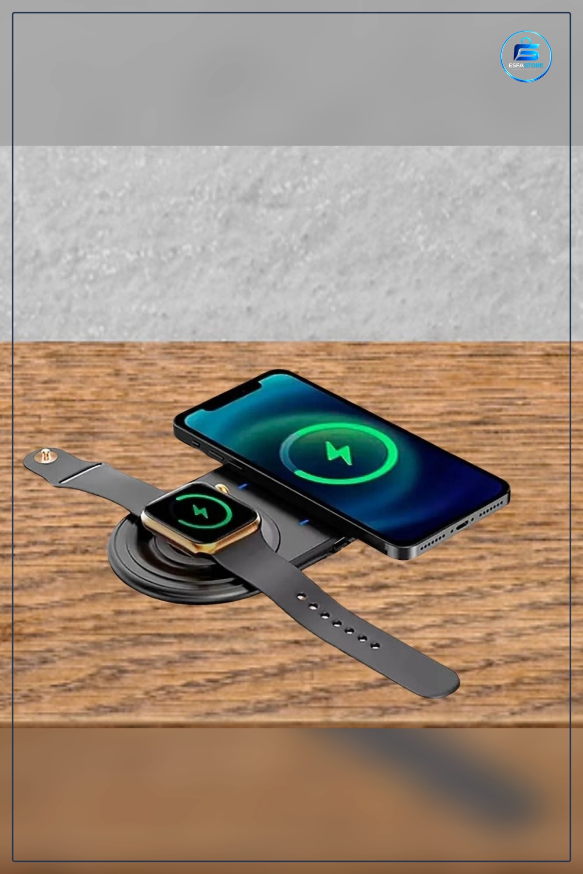 Kablosuz Hızlı Şarj Aparatı Akıllı Saat ve Telefon Kulaklık İstasyonu Pratik Kompakt Tasarım