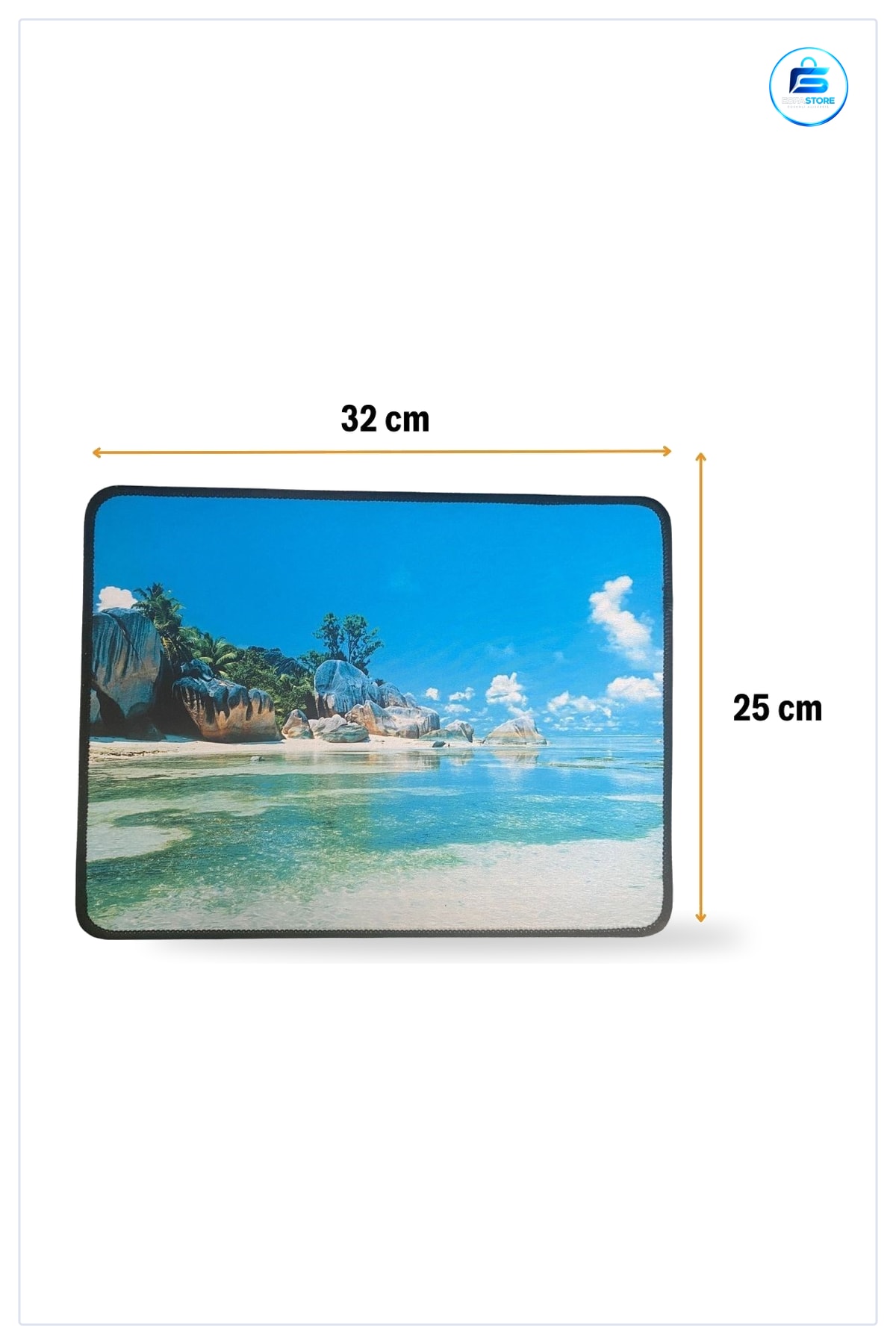 Ada Manzaralı Kaymaz Tabanlı Kumaş Yüzeyli Mouse Pad Çalışma Masası Ofis Oyuncu Ped Taşınabilir