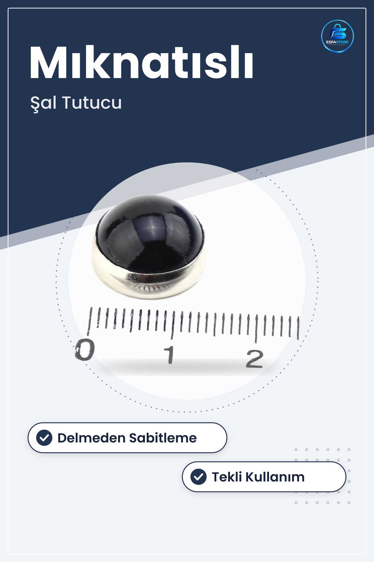 Eşarp Şal Tutucu Mıknatıs Tekli Güçlü Paslanmaz Delmeden Sabitleme Kullanışlı Hediyelik Aksesuar