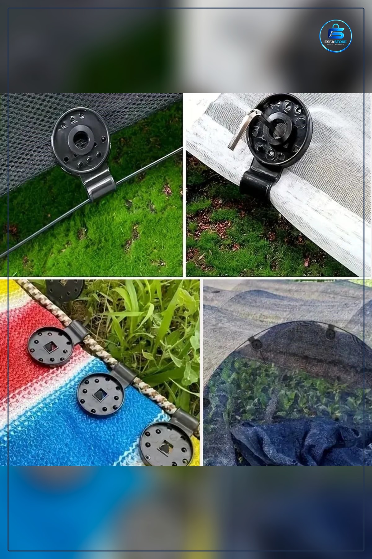 Güneşlik Filesi Sabitleme Klipsi Gölgelik Bezi Brandaşı İçin Dayanıklı Plastik Kelepe Kancası
